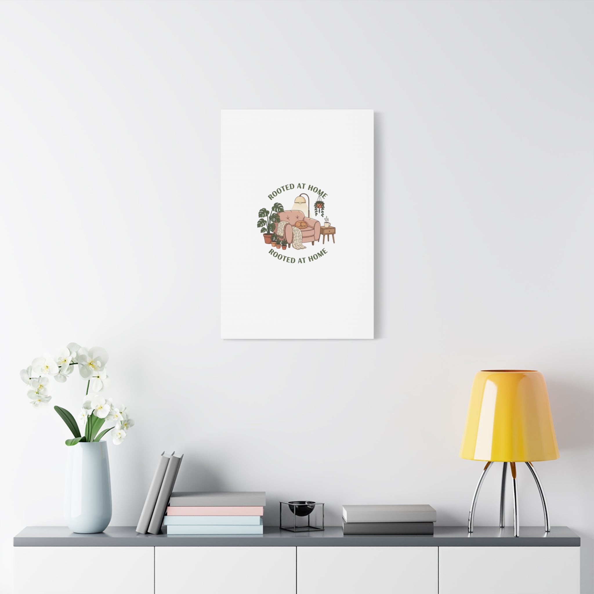 Rooted at Home Canvas | Homebody, Hygge Aesthetic Wall Art