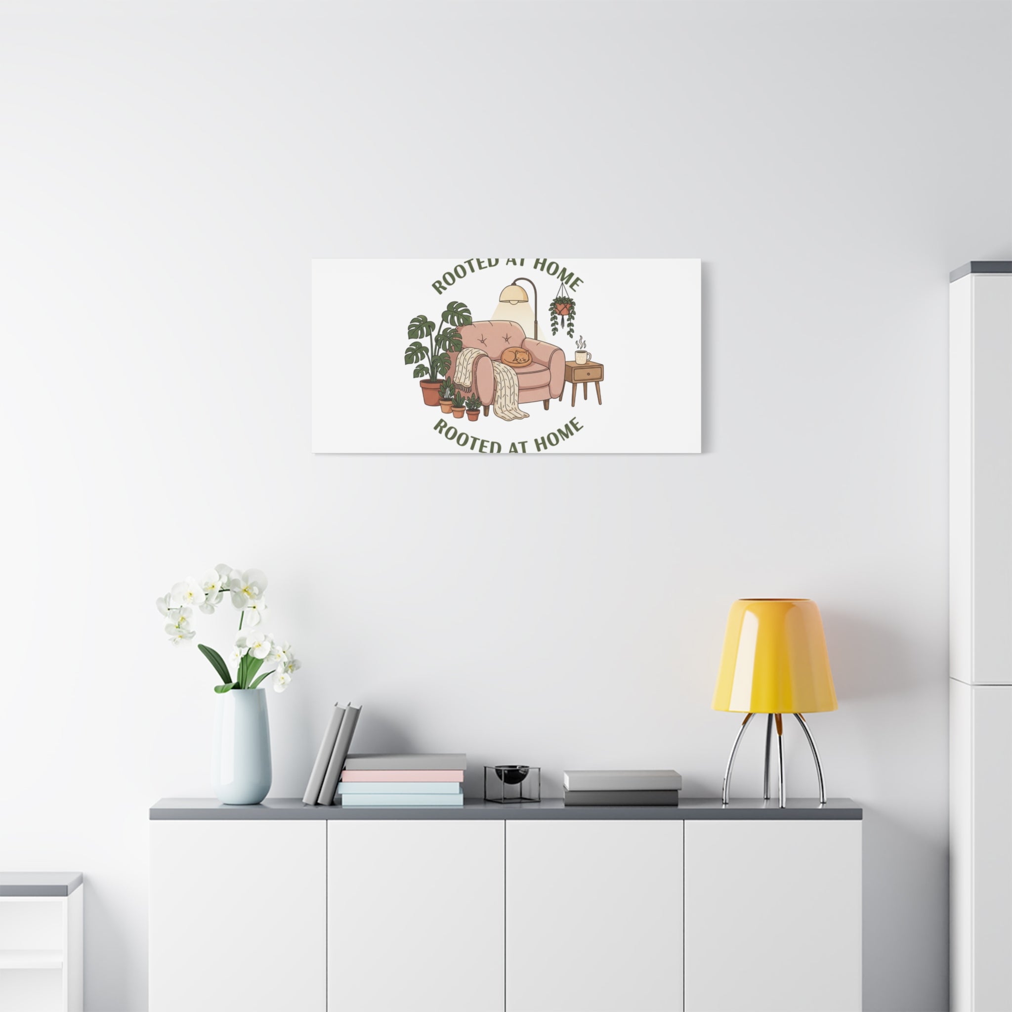 Rooted at Home Canvas | Homebody, Hygge Aesthetic Wall Art