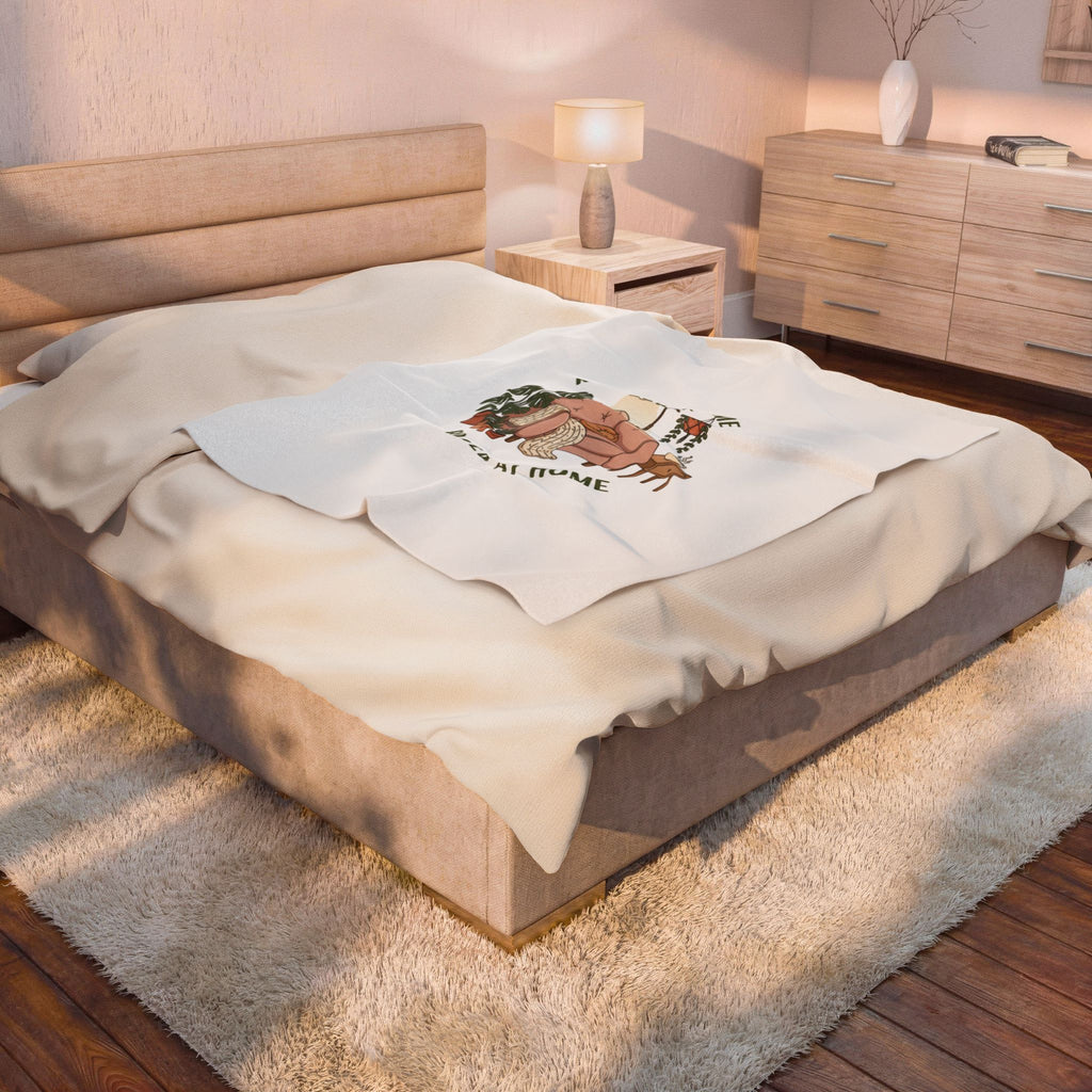 Rooted at Home Velveteen Plush Blanket | homebody, nesting hygge aesthetic