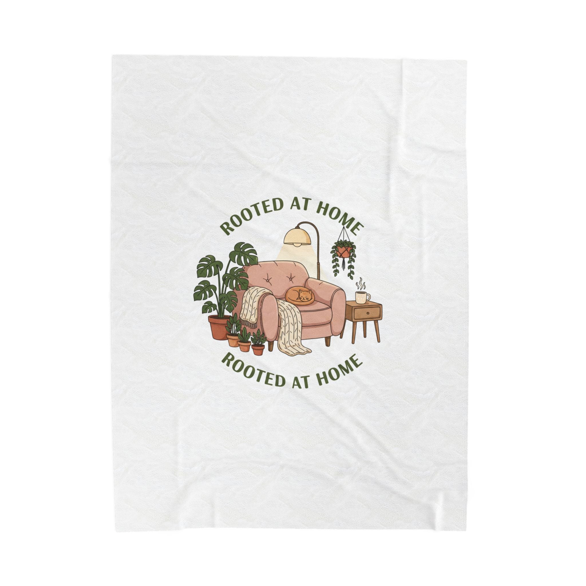 Rooted at Home Velveteen Plush Blanket | homebody, nesting hygge aesthetic
