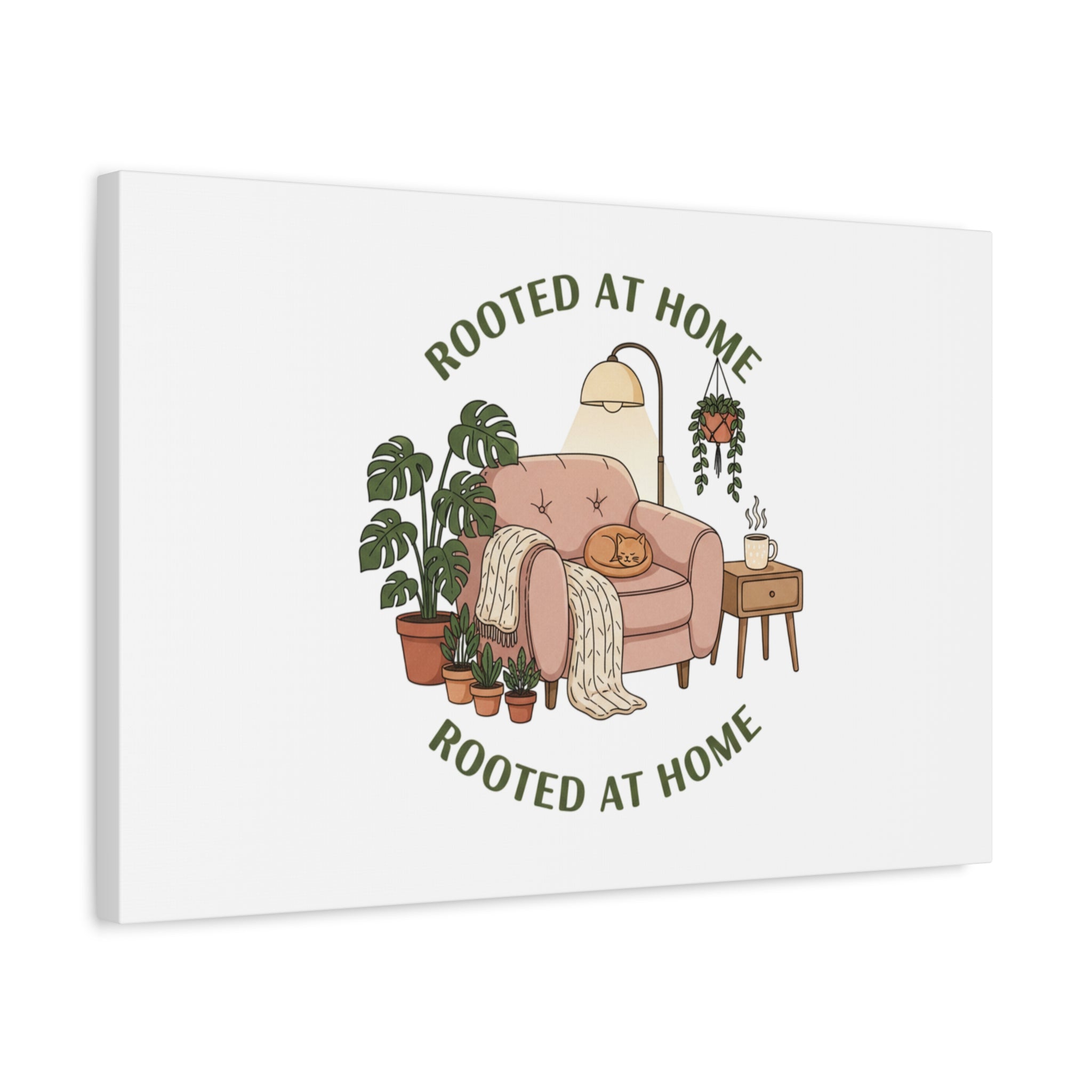 Rooted at Home Canvas | Homebody, Hygge Aesthetic Wall Art