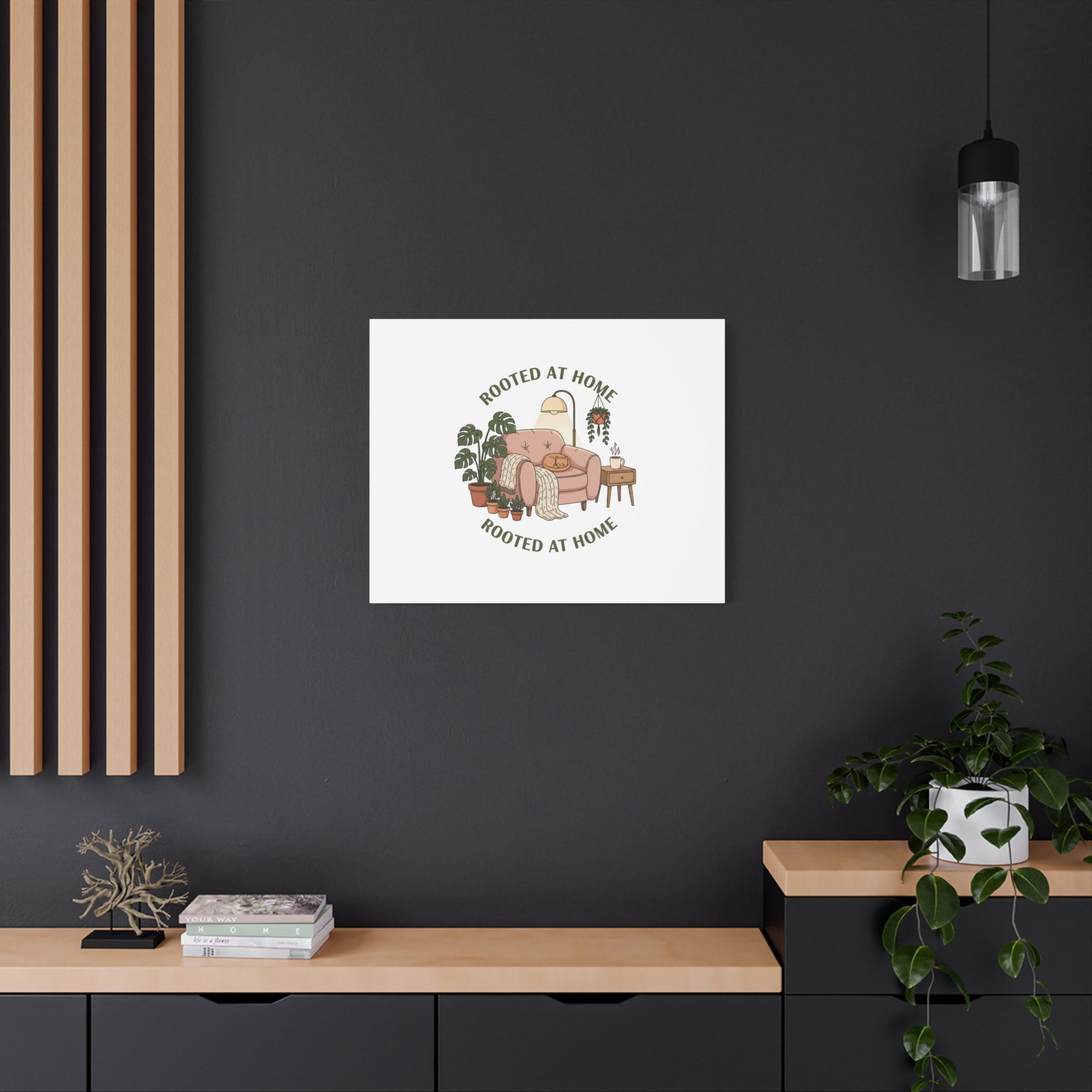 Rooted at Home Canvas | Homebody, Hygge Aesthetic Wall Art