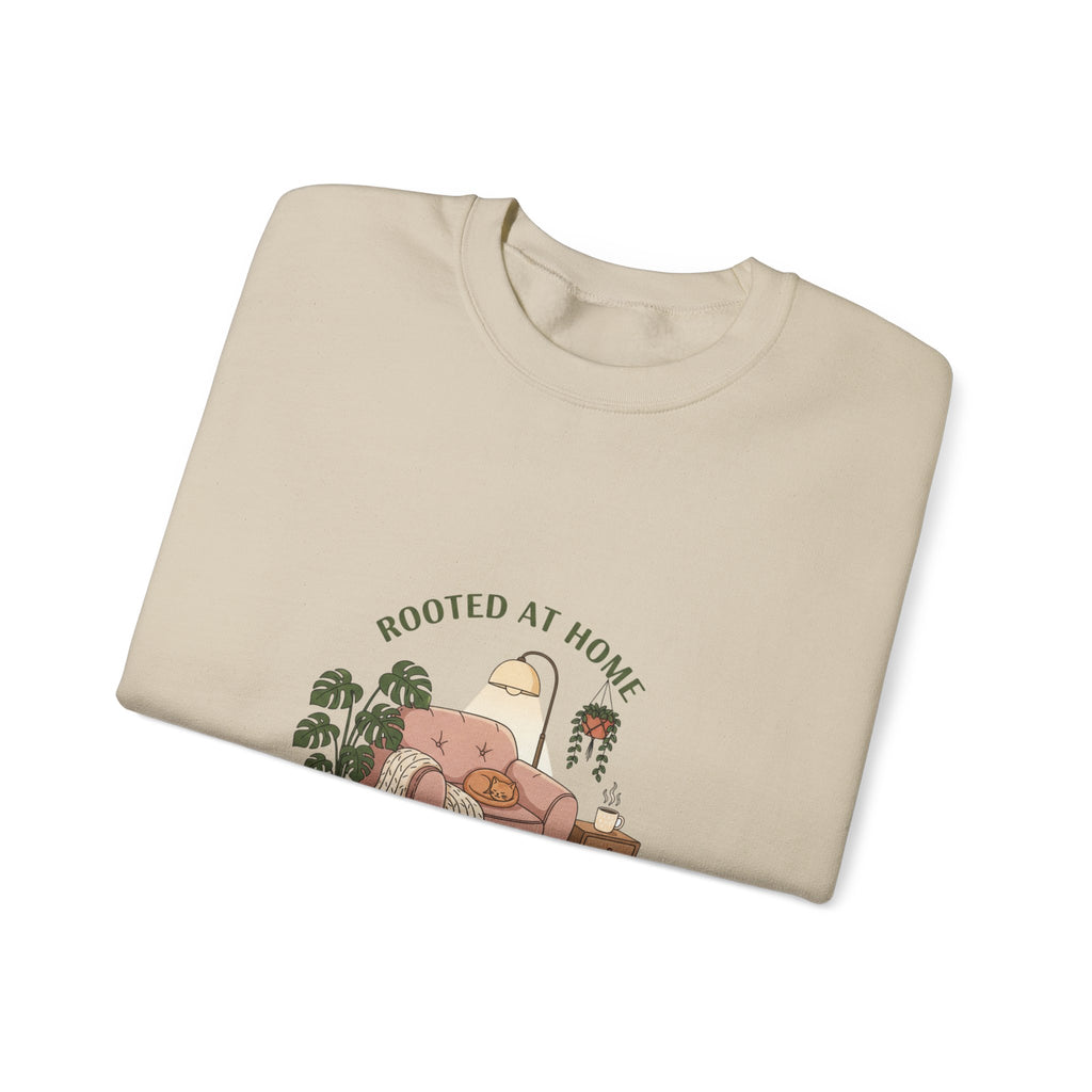 Rooted at Home Crewneck Sweatshirt | homebody, hygge aesthetic