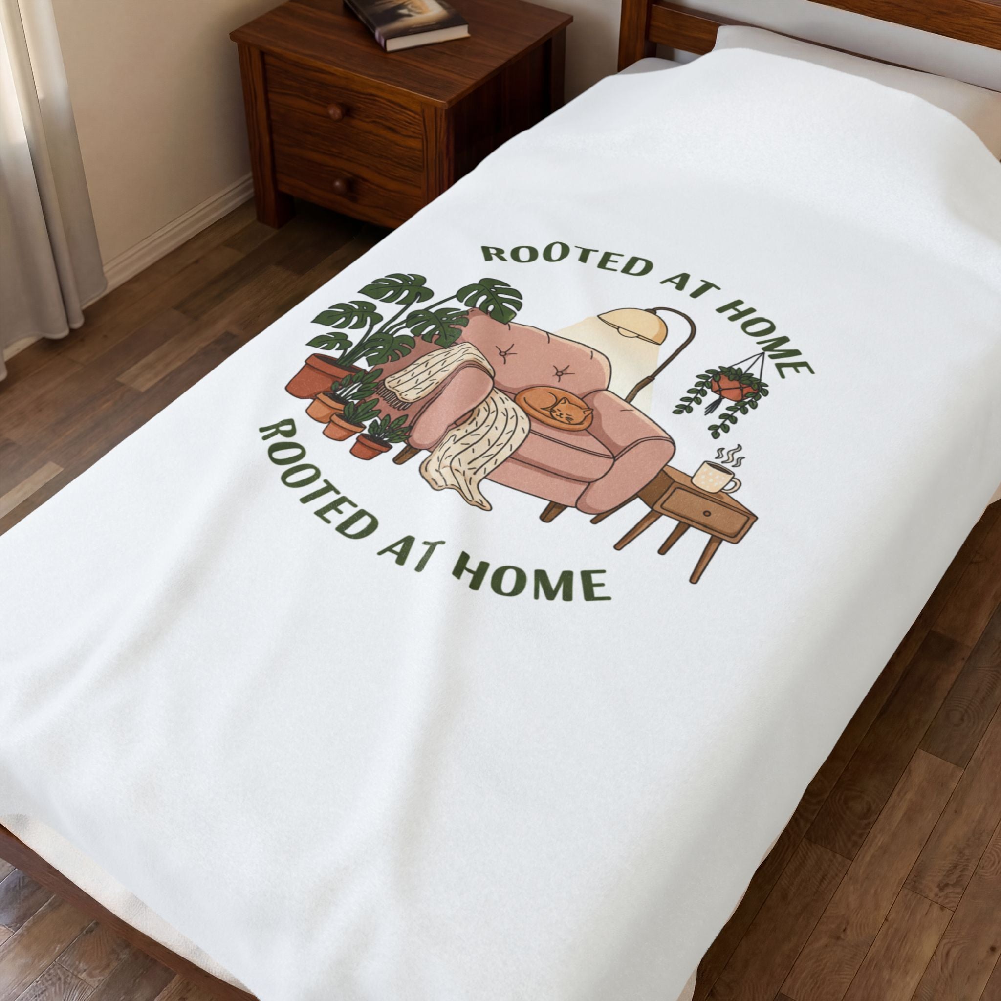 Rooted at Home Velveteen Plush Blanket | homebody, nesting hygge aesthetic