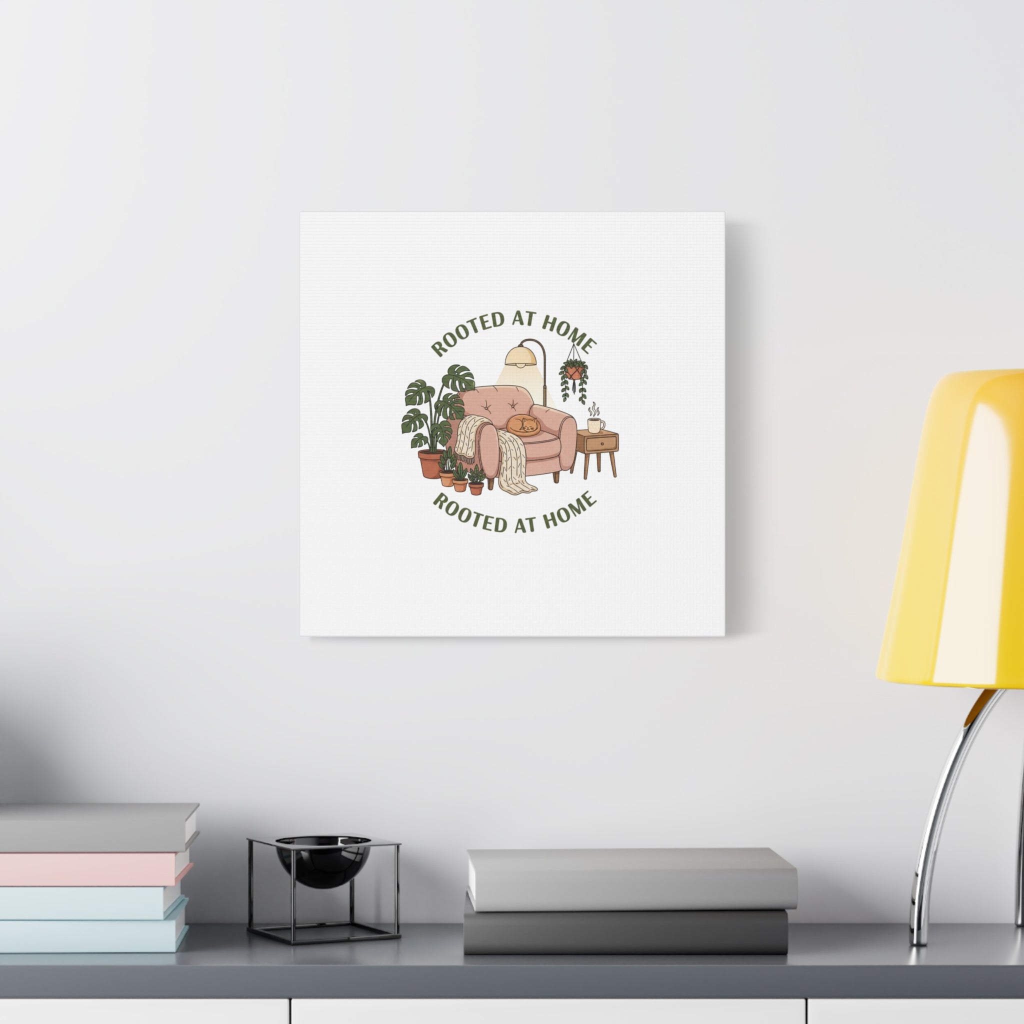 Rooted at Home Canvas | Homebody, Hygge Aesthetic Wall Art