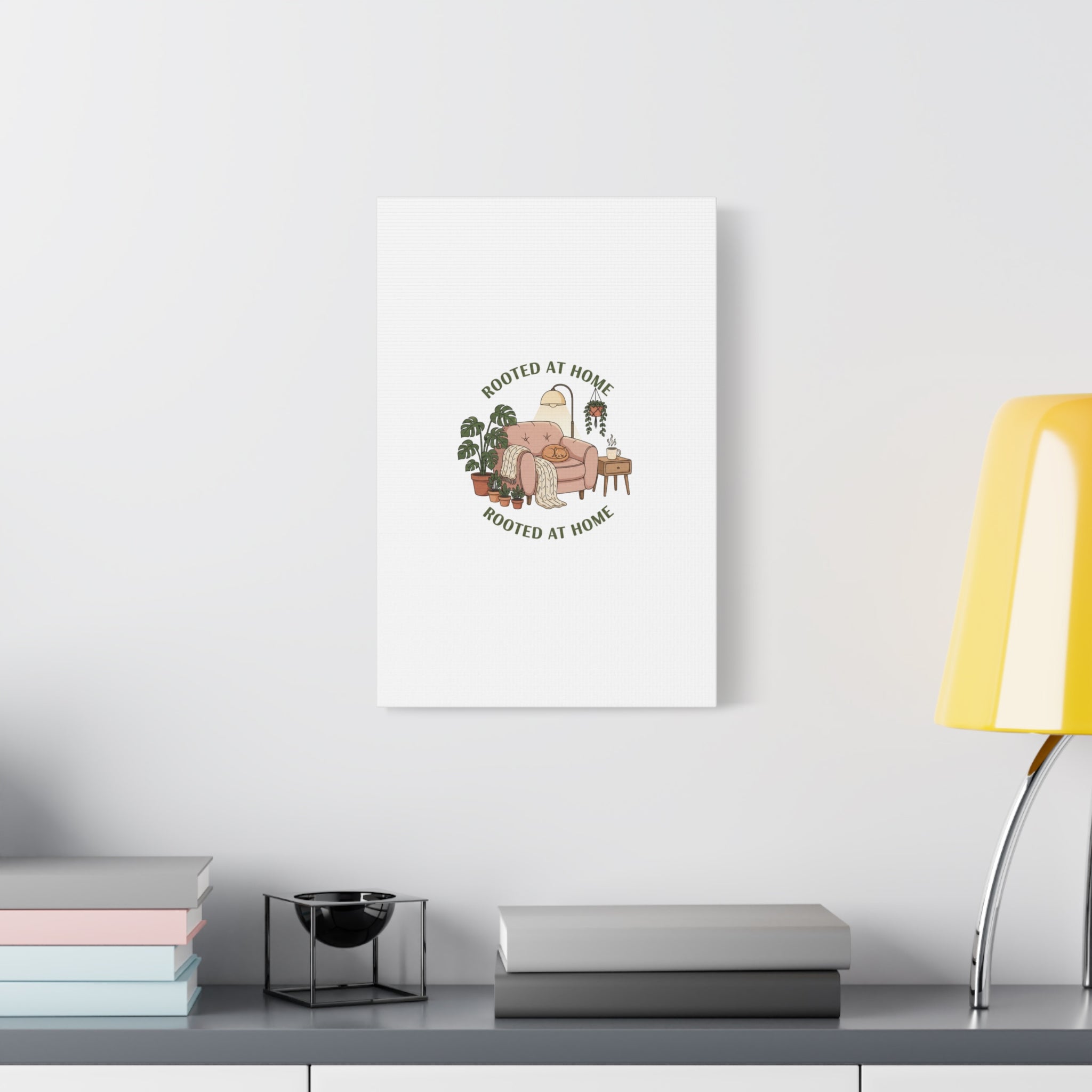 Rooted at Home Canvas | Homebody, Hygge Aesthetic Wall Art