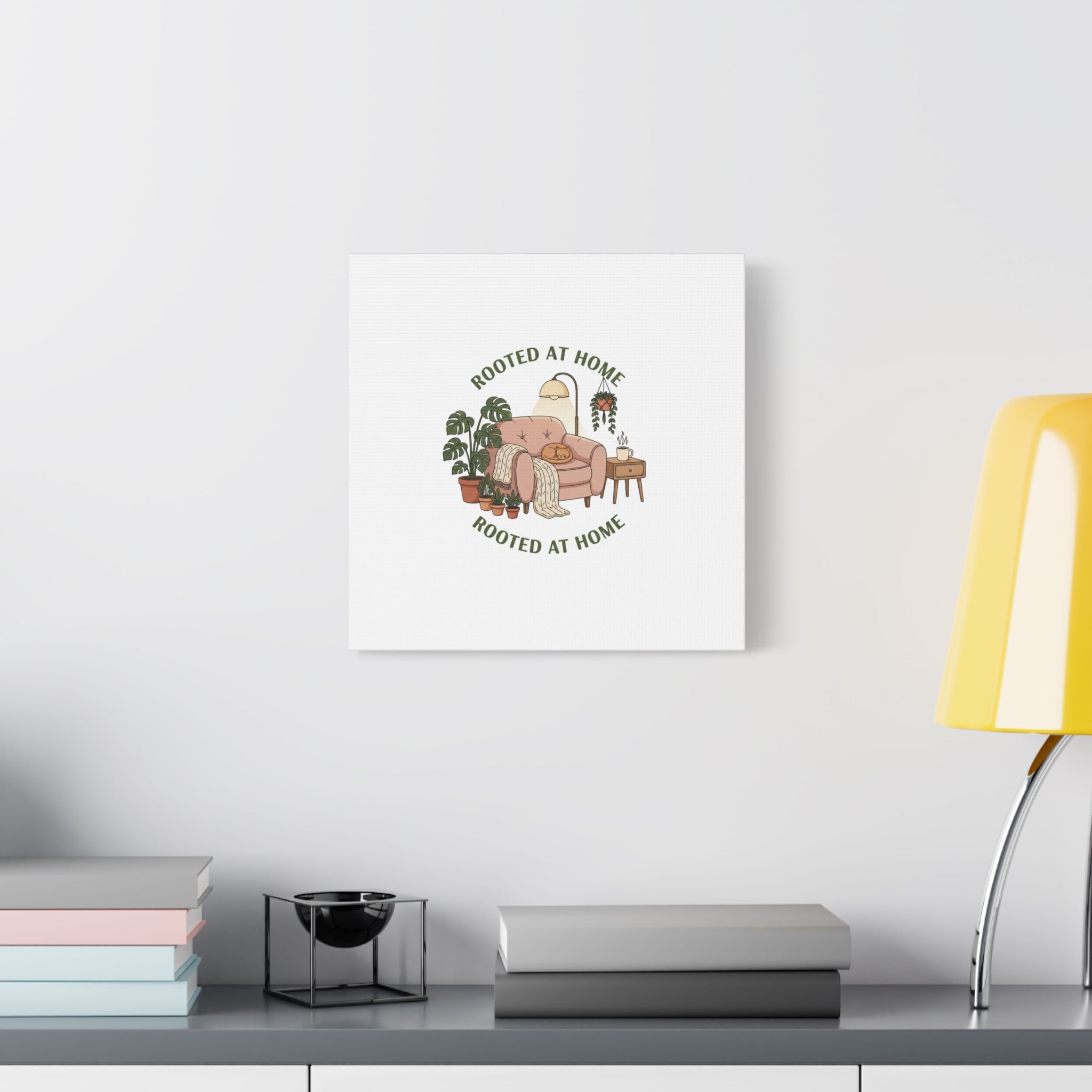 Rooted at Home Canvas | Homebody, Hygge Aesthetic Wall Art