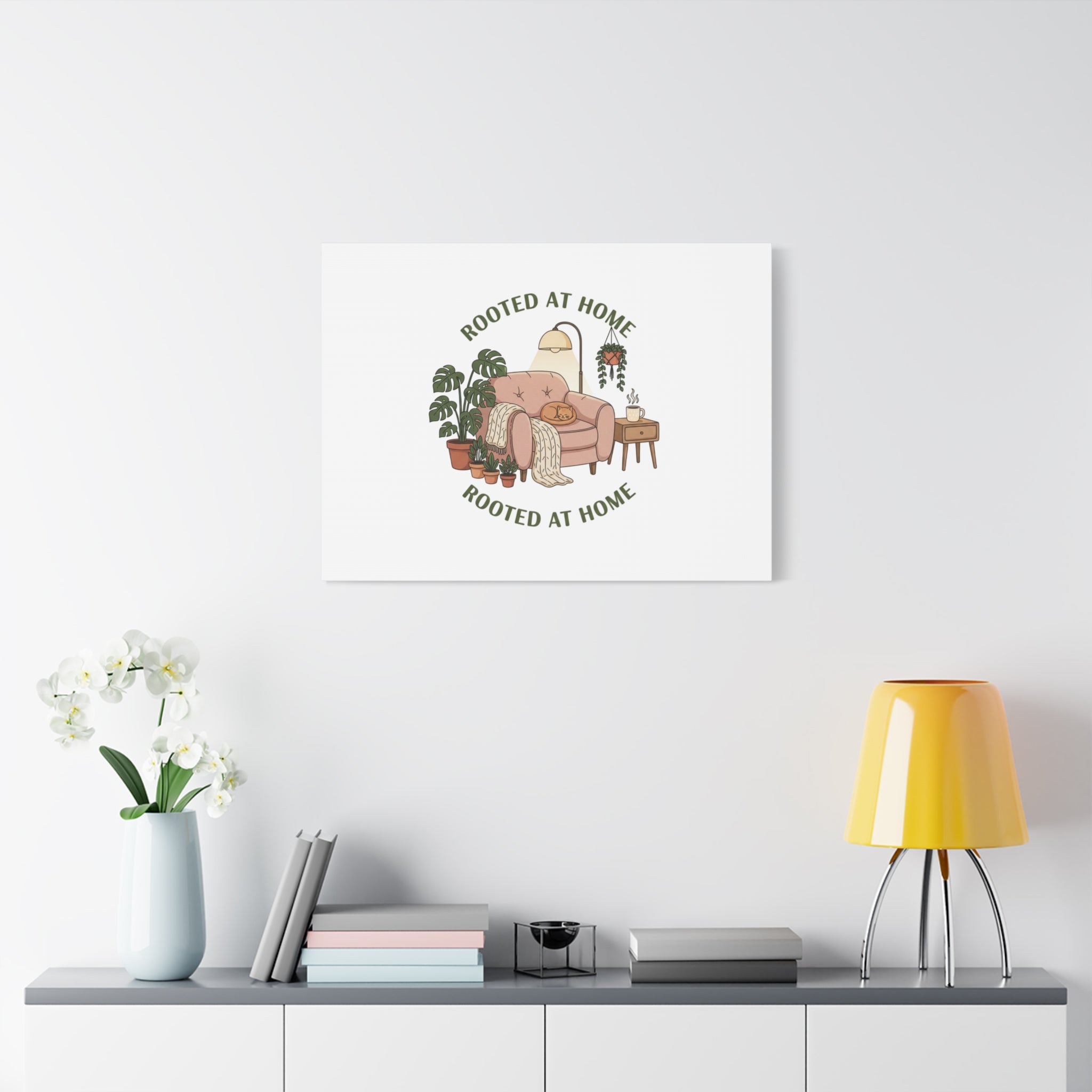 Rooted at Home Canvas | Homebody, Hygge Aesthetic Wall Art