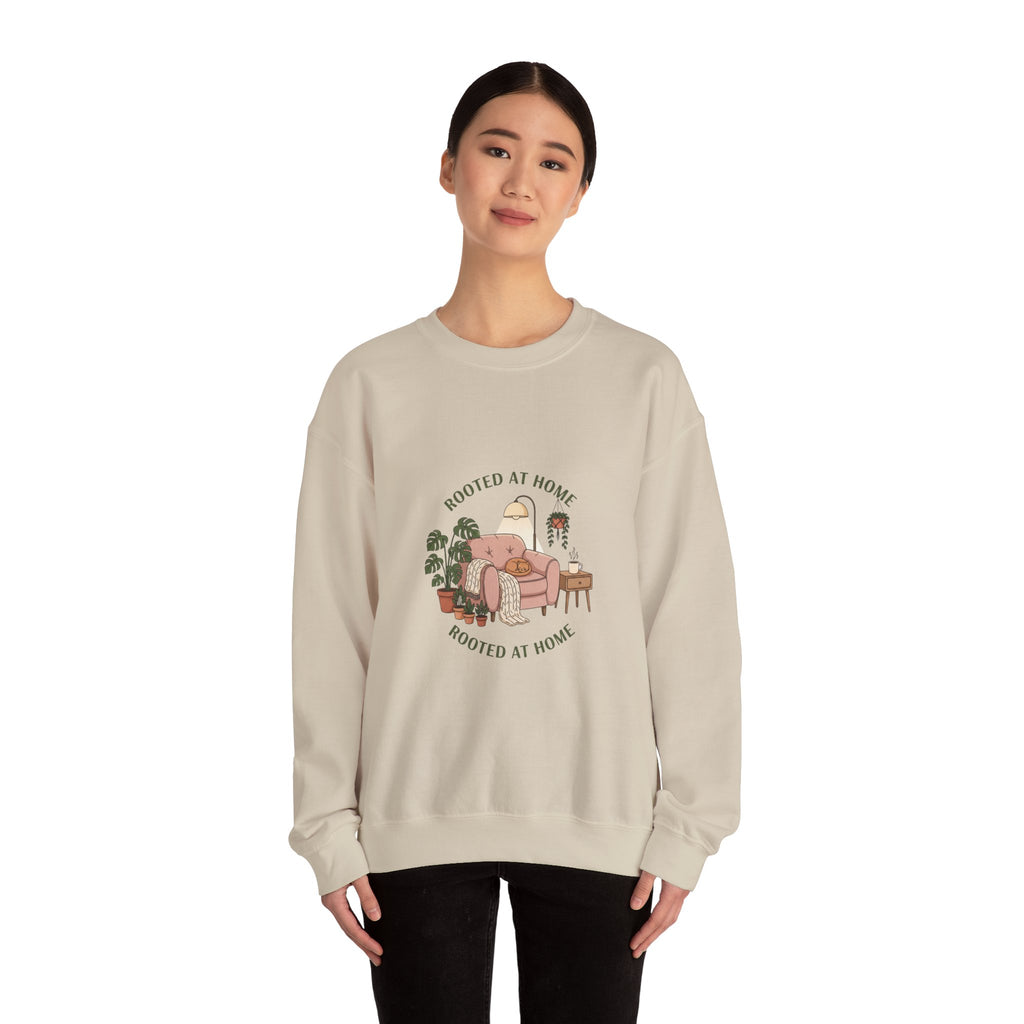 Rooted at Home Crewneck Sweatshirt | homebody, hygge aesthetic
