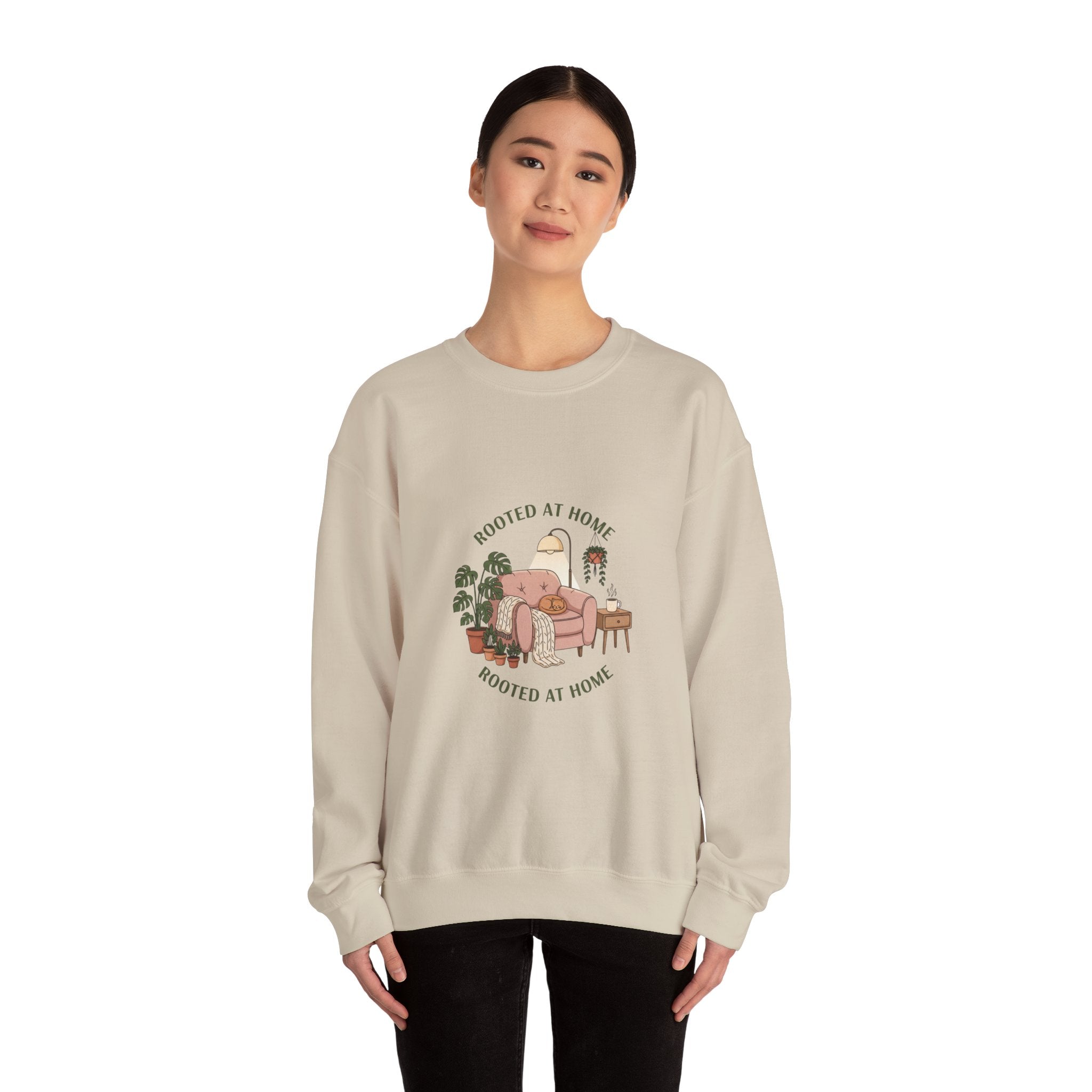 Rooted at Home Crewneck Sweatshirt | homebody, hygge aesthetic