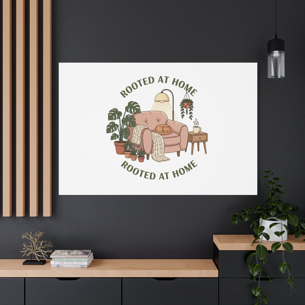 Rooted at Home Canvas | Homebody, Hygge Aesthetic Wall Art