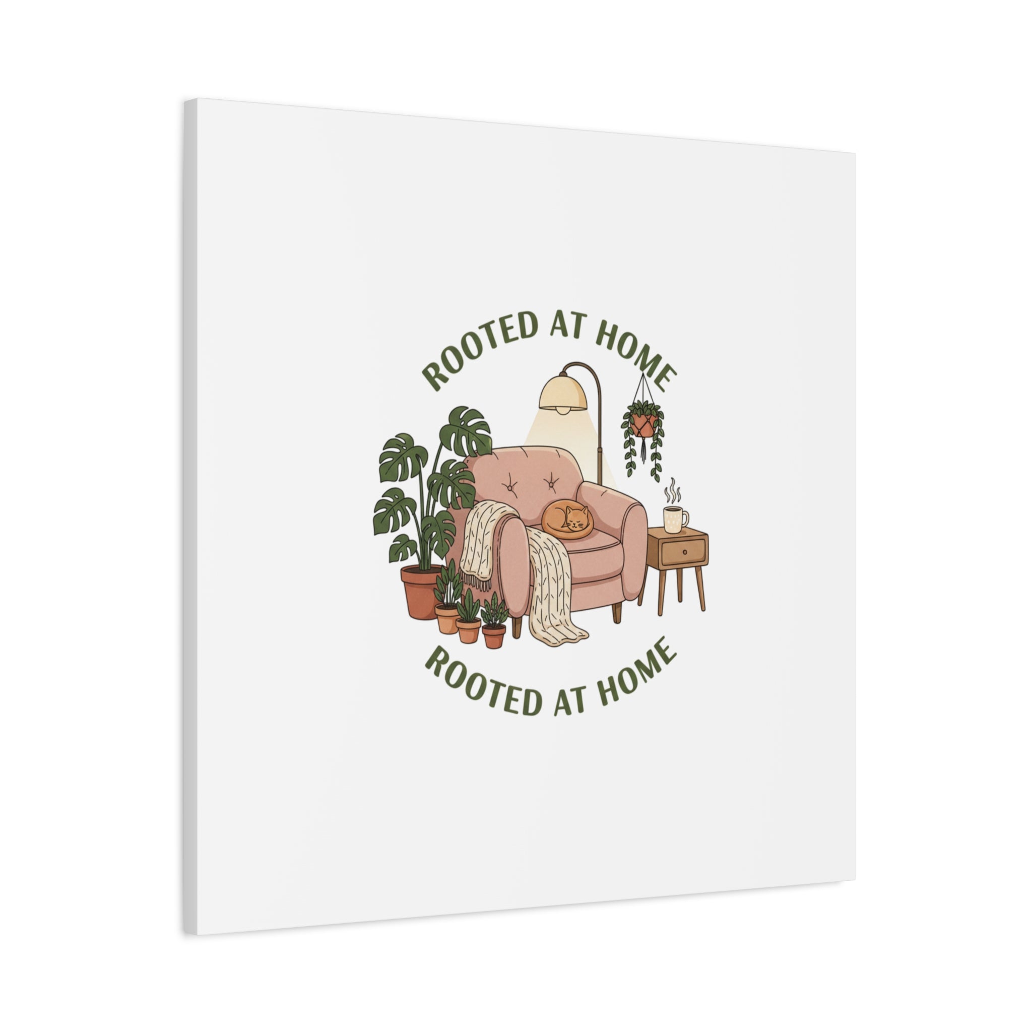 Rooted at Home Canvas | Homebody, Hygge Aesthetic Wall Art