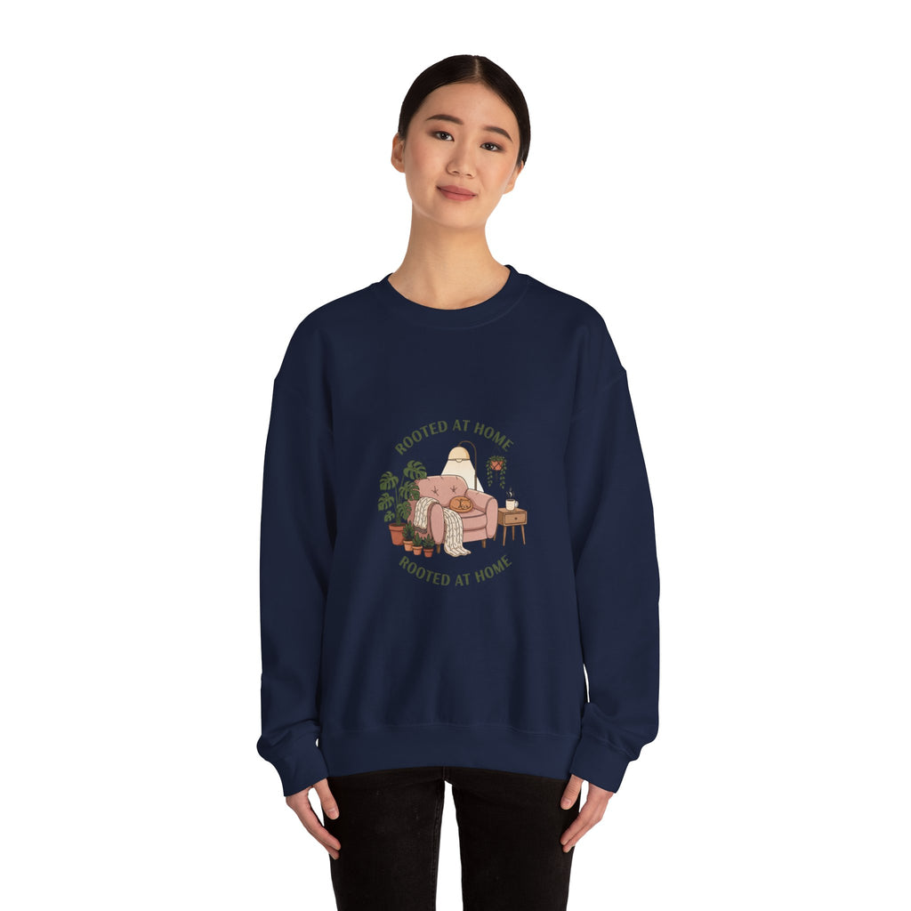 Rooted at Home Crewneck Sweatshirt | homebody, hygge aesthetic