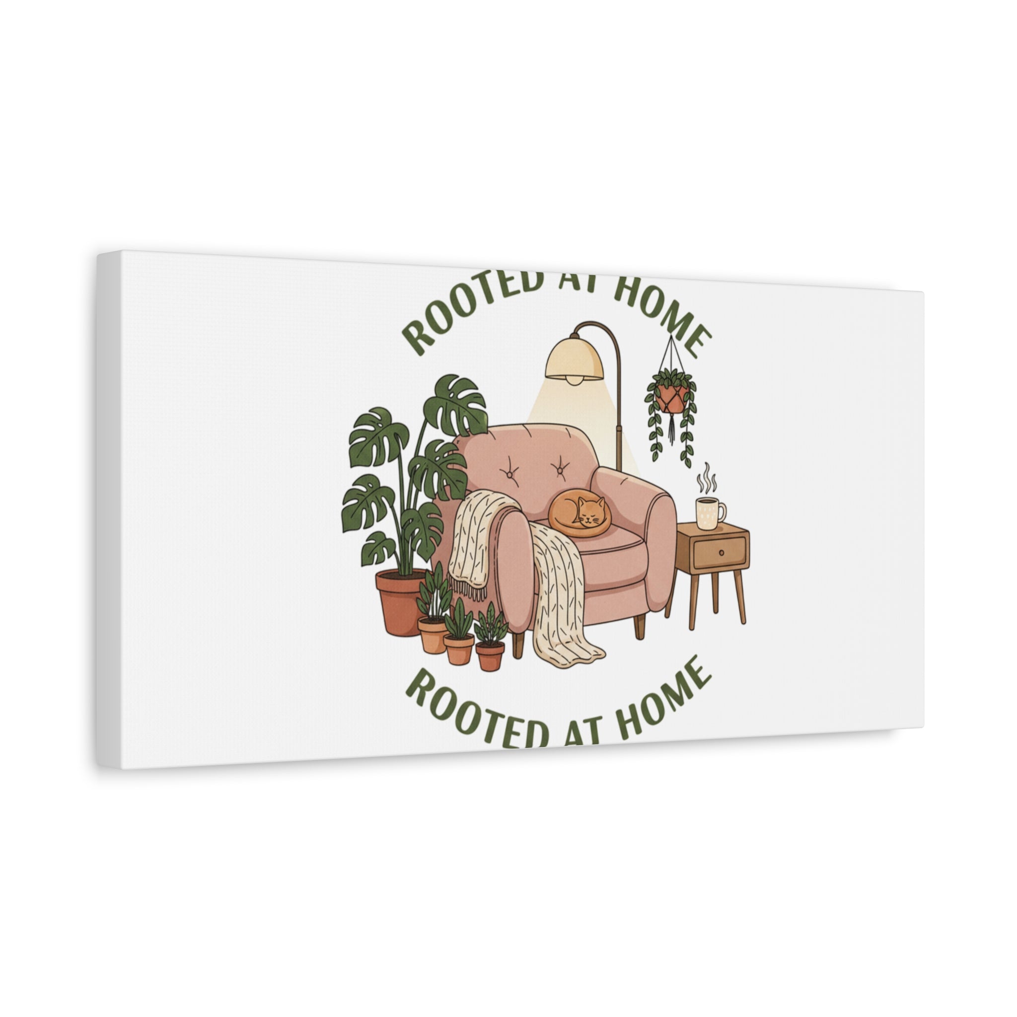 Rooted at Home Canvas | Homebody, Hygge Aesthetic Wall Art