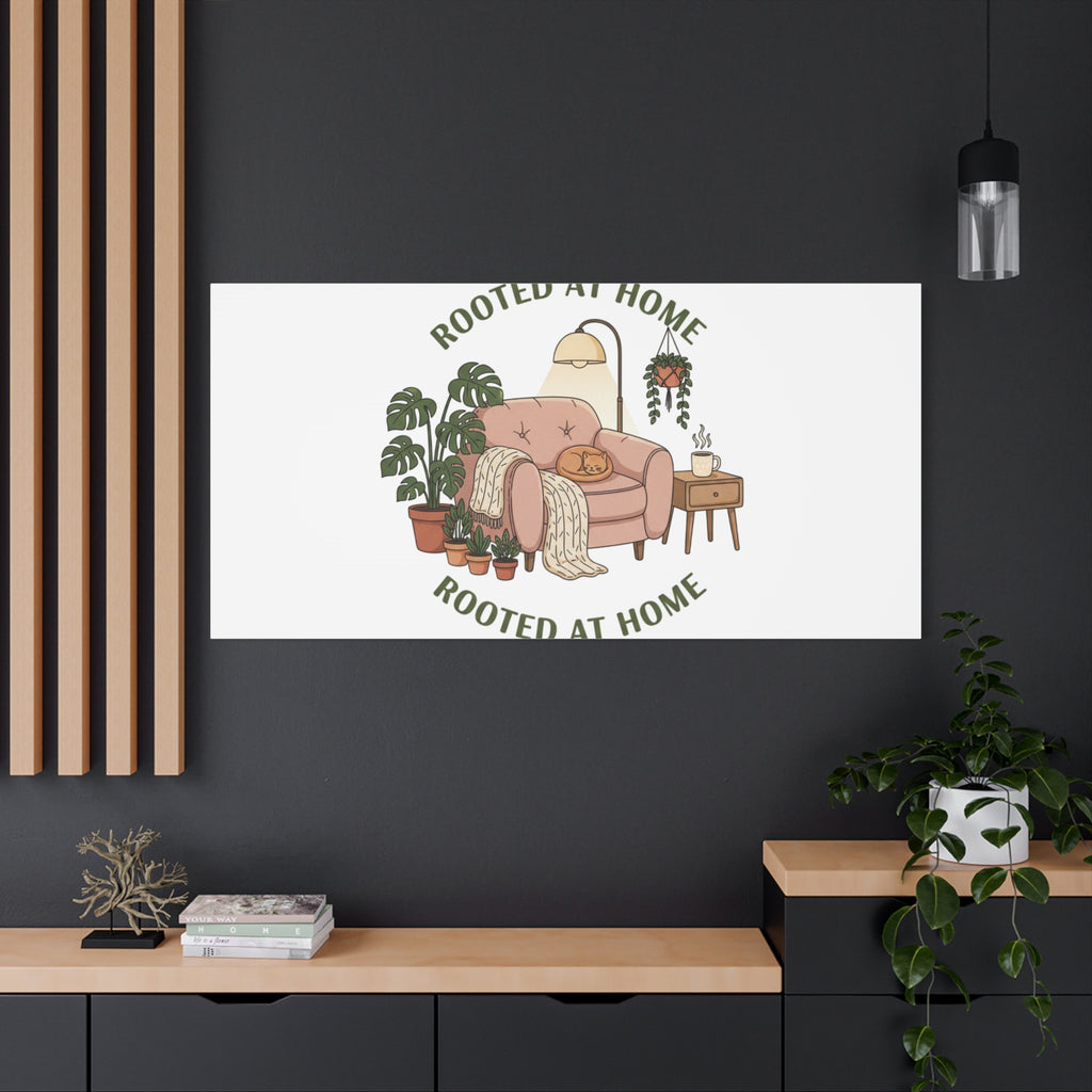 Rooted at Home Canvas | Homebody, Hygge Aesthetic Wall Art