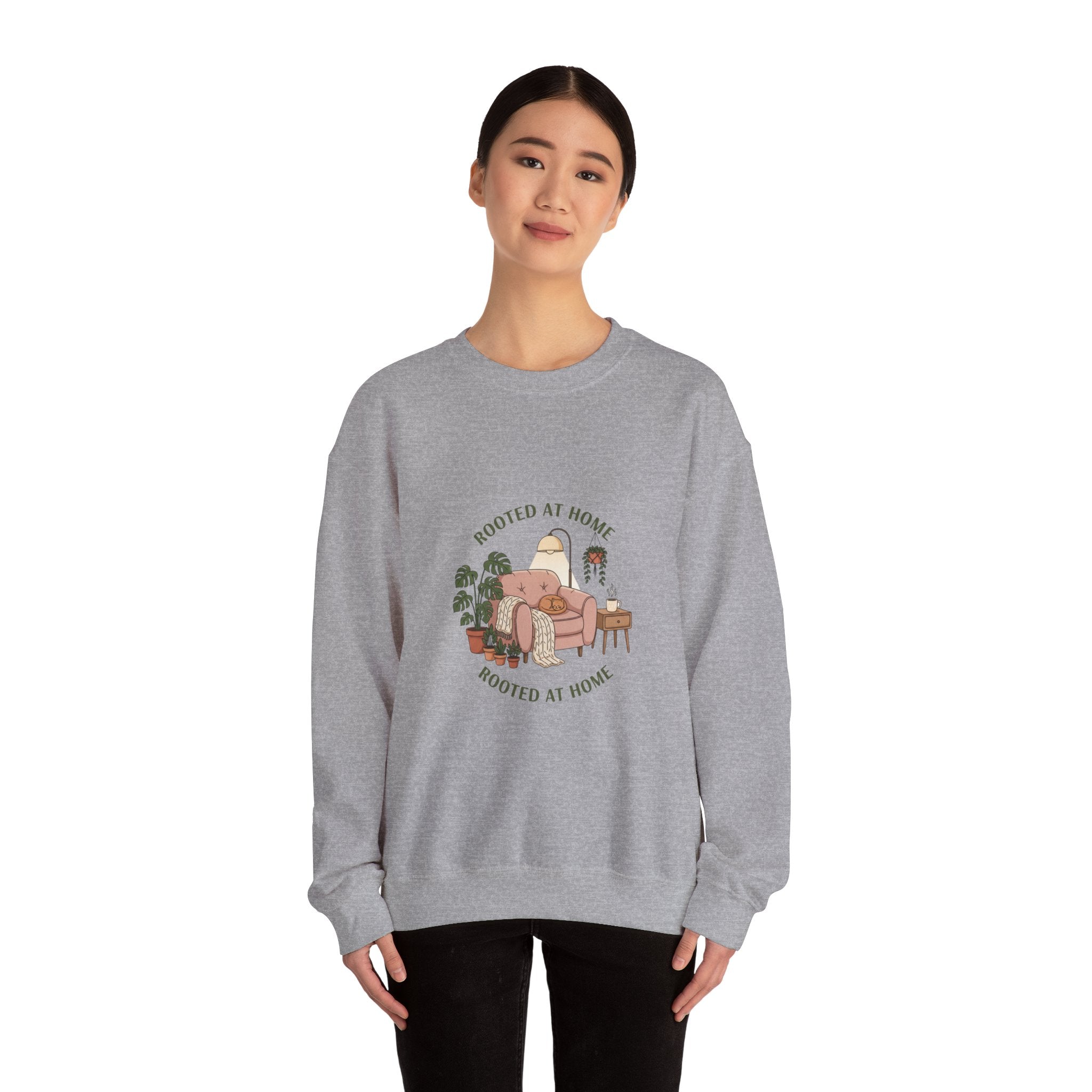 Rooted at Home Crewneck Sweatshirt | homebody, hygge aesthetic