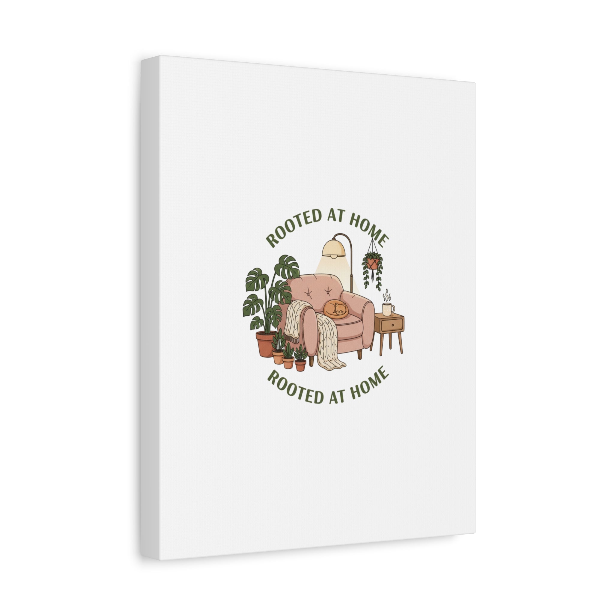 Rooted at Home Canvas | Homebody, Hygge Aesthetic Wall Art