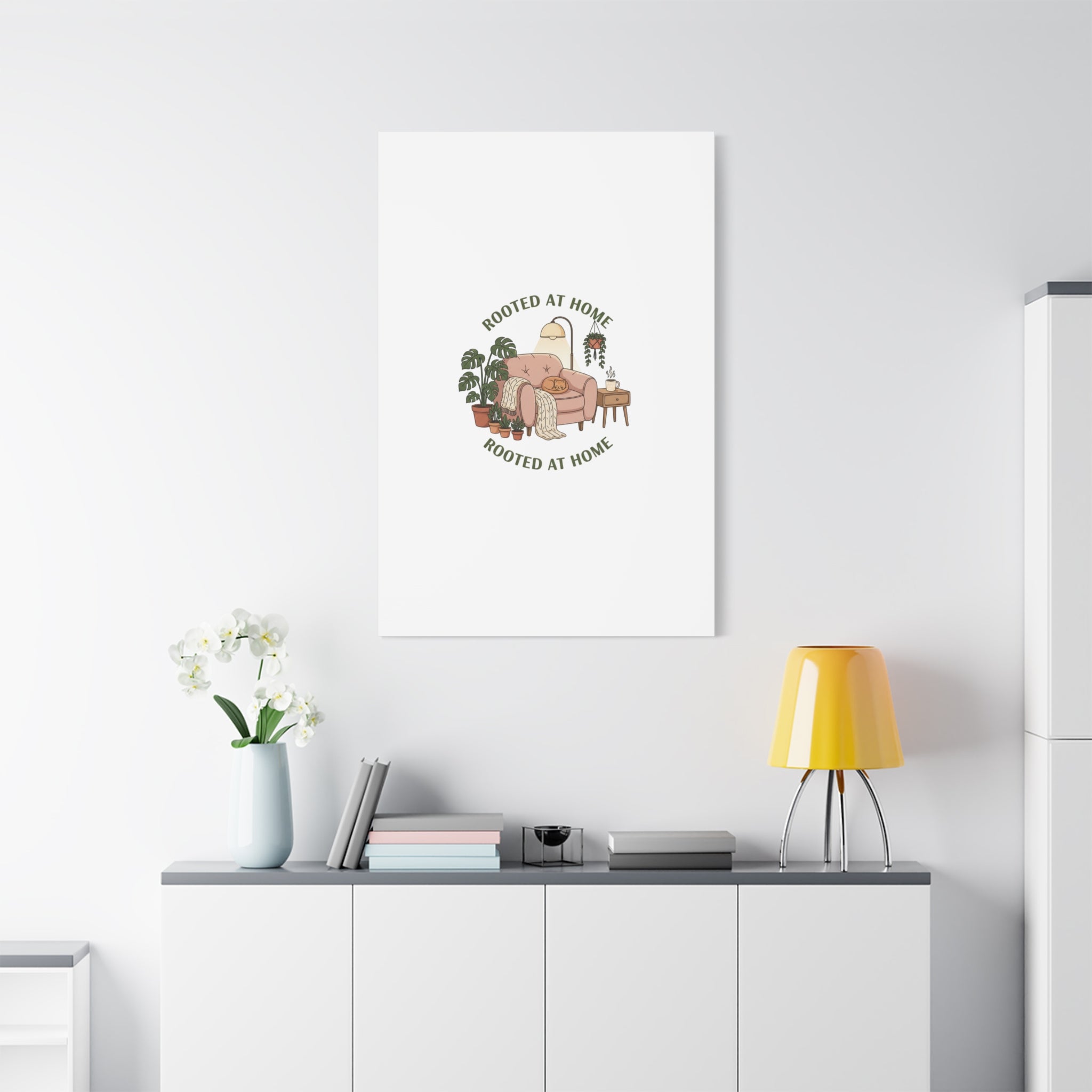 Rooted at Home Canvas | Homebody, Hygge Aesthetic Wall Art