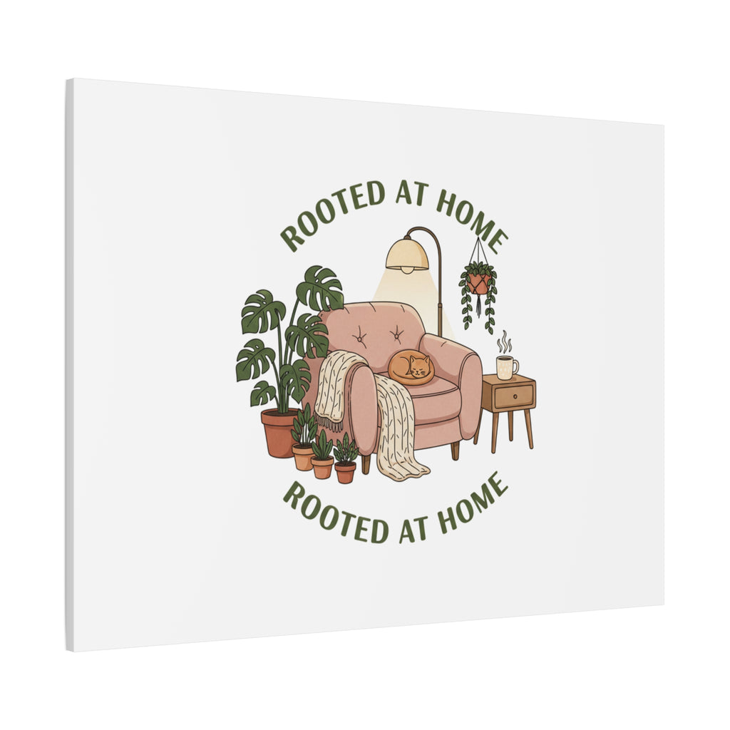 Rooted at Home Canvas | Homebody, Hygge Aesthetic Wall Art