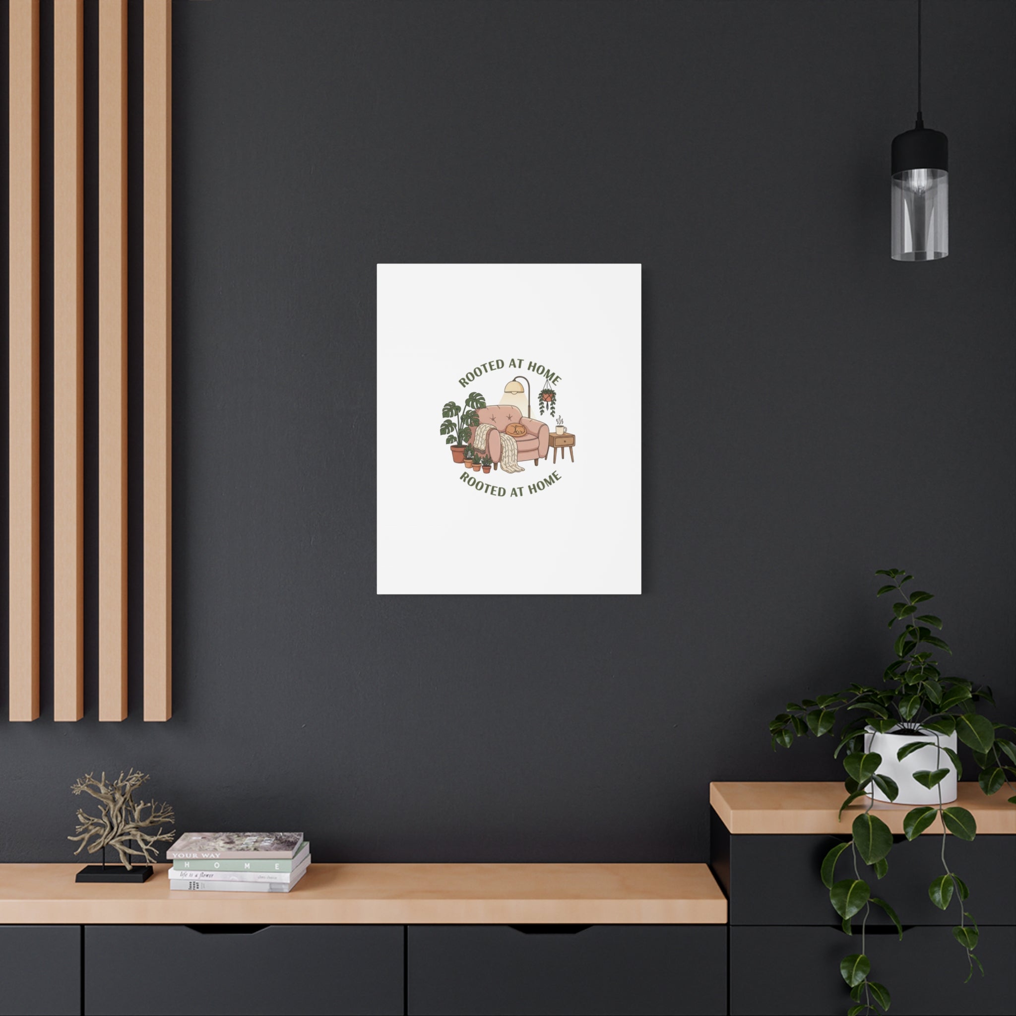 Rooted at Home Canvas | Homebody, Hygge Aesthetic Wall Art