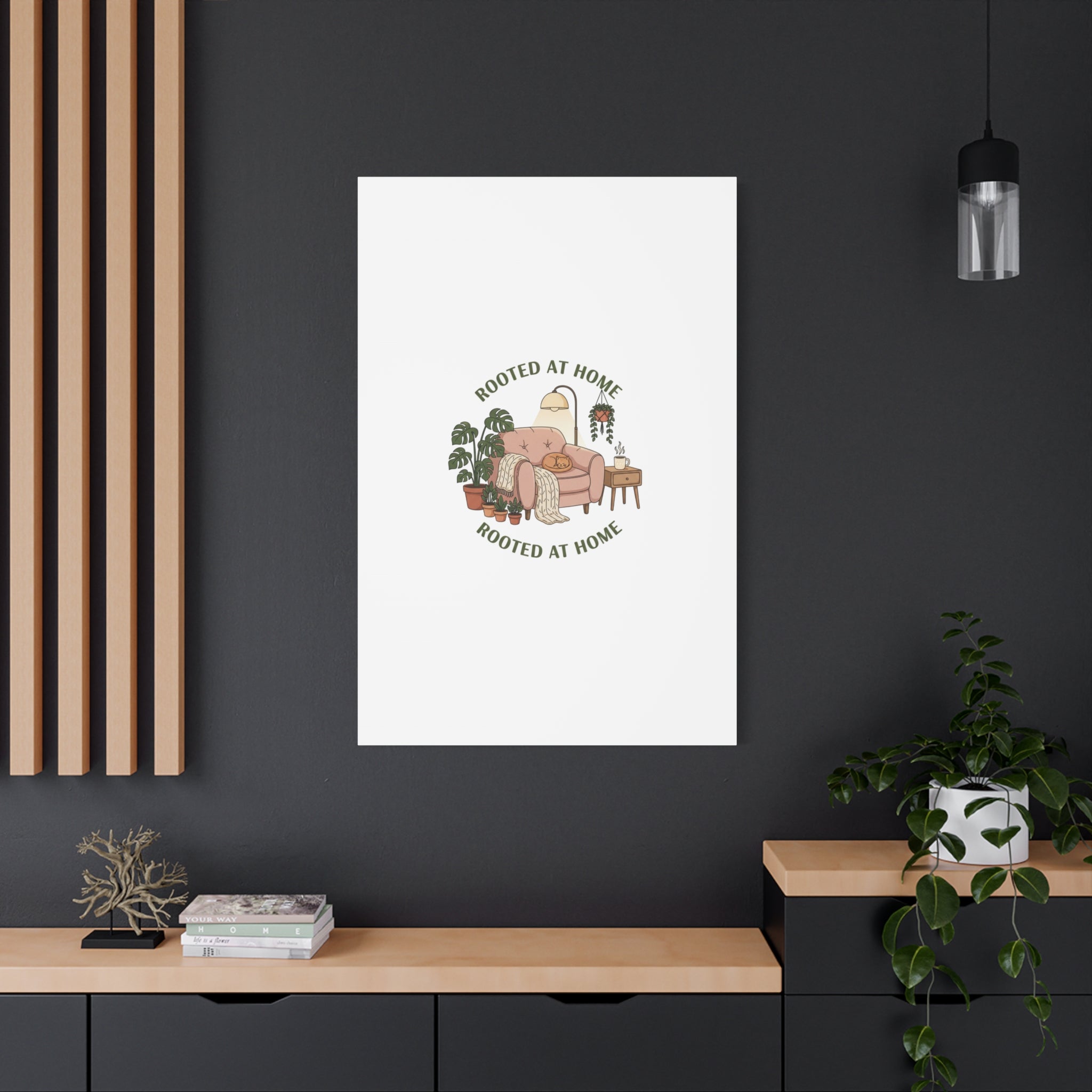 Rooted at Home Canvas | Homebody, Hygge Aesthetic Wall Art