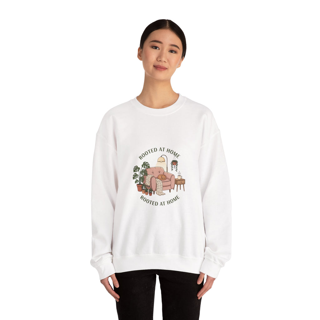 Rooted at Home Crewneck Sweatshirt | homebody, hygge aesthetic