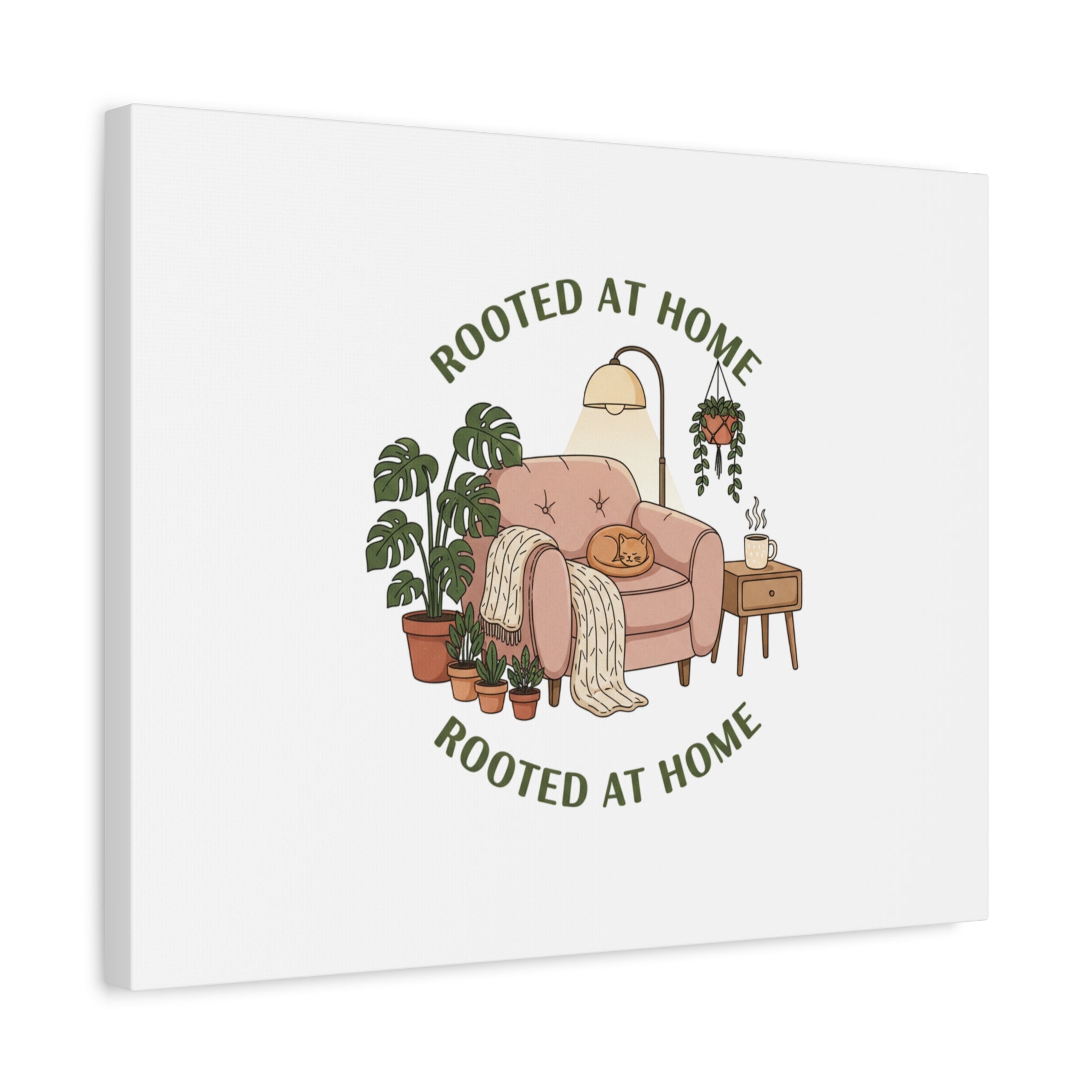 Rooted at Home Canvas | Homebody, Hygge Aesthetic Wall Art