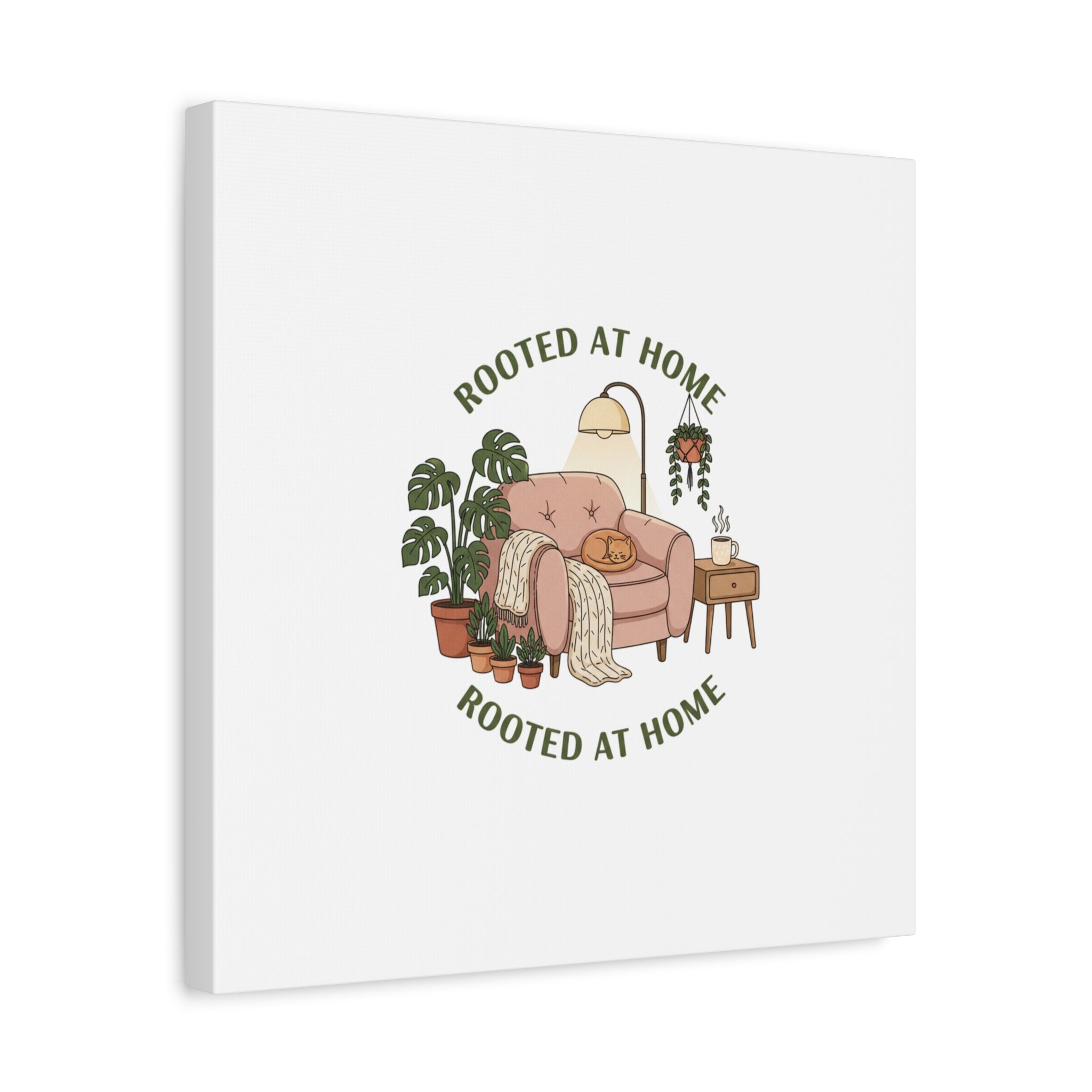 Rooted at Home Canvas | Homebody, Hygge Aesthetic Wall Art