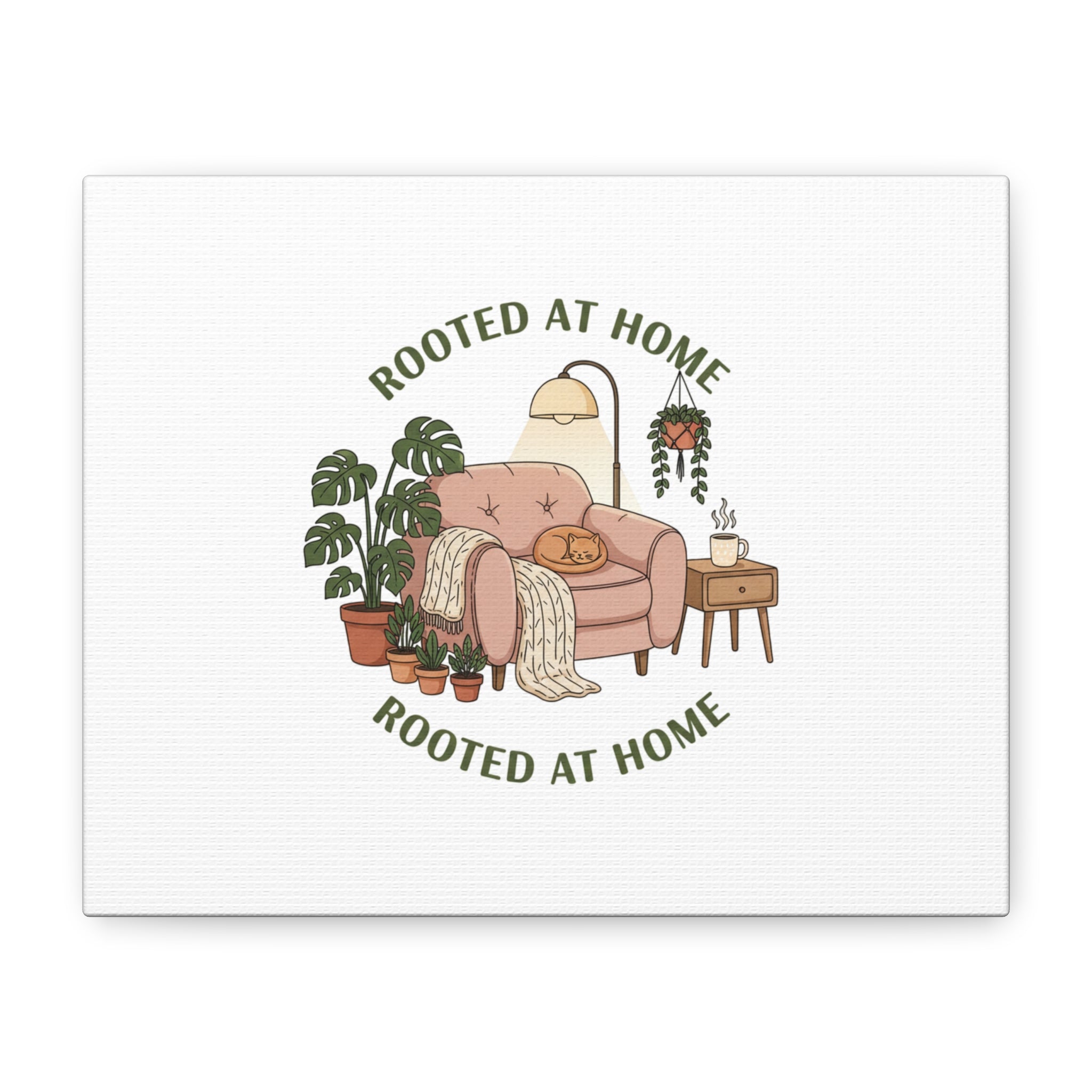 Rooted at Home Canvas | Homebody, Hygge Aesthetic Wall Art