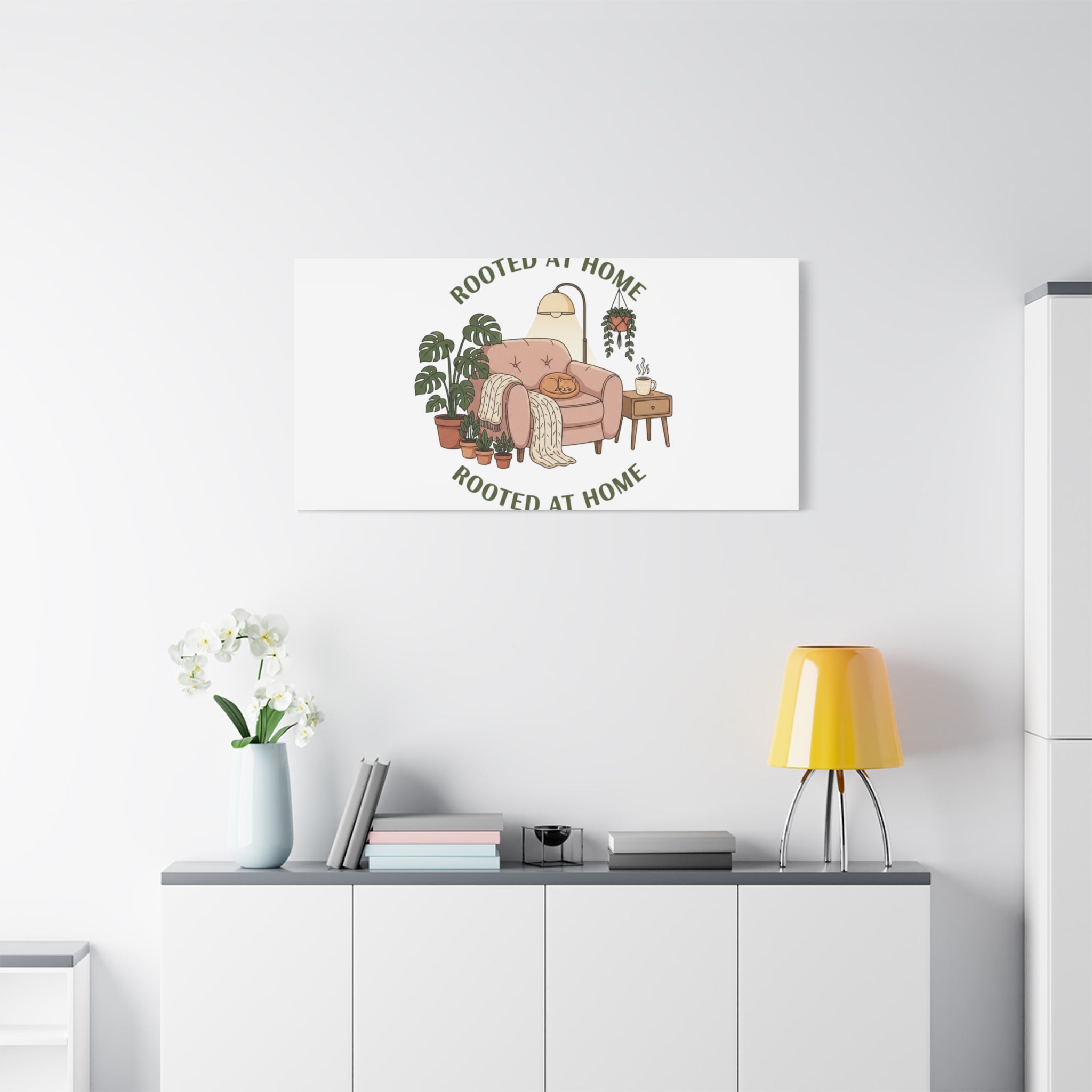 Rooted at Home Canvas | Homebody, Hygge Aesthetic Wall Art