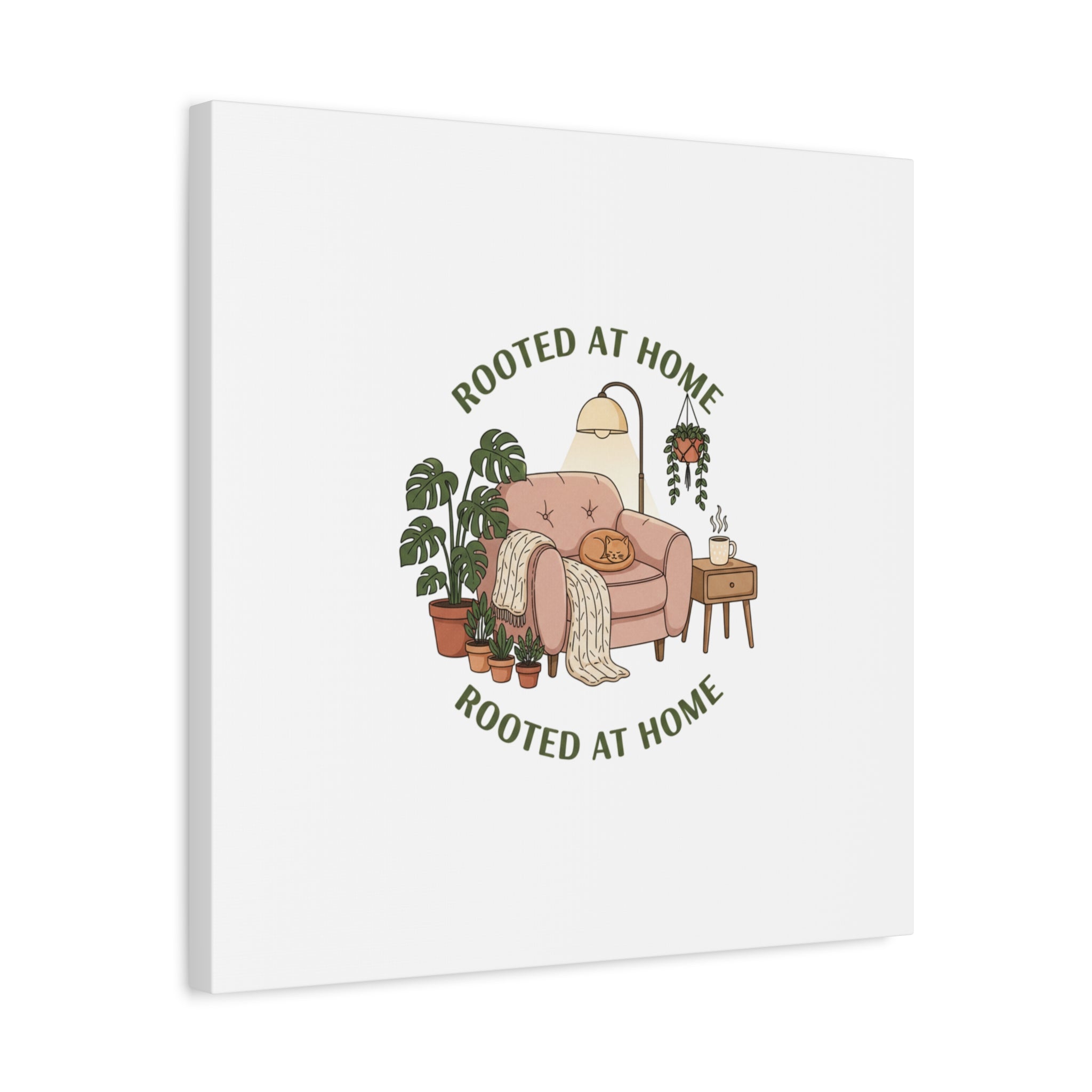 Rooted at Home Canvas | Homebody, Hygge Aesthetic Wall Art