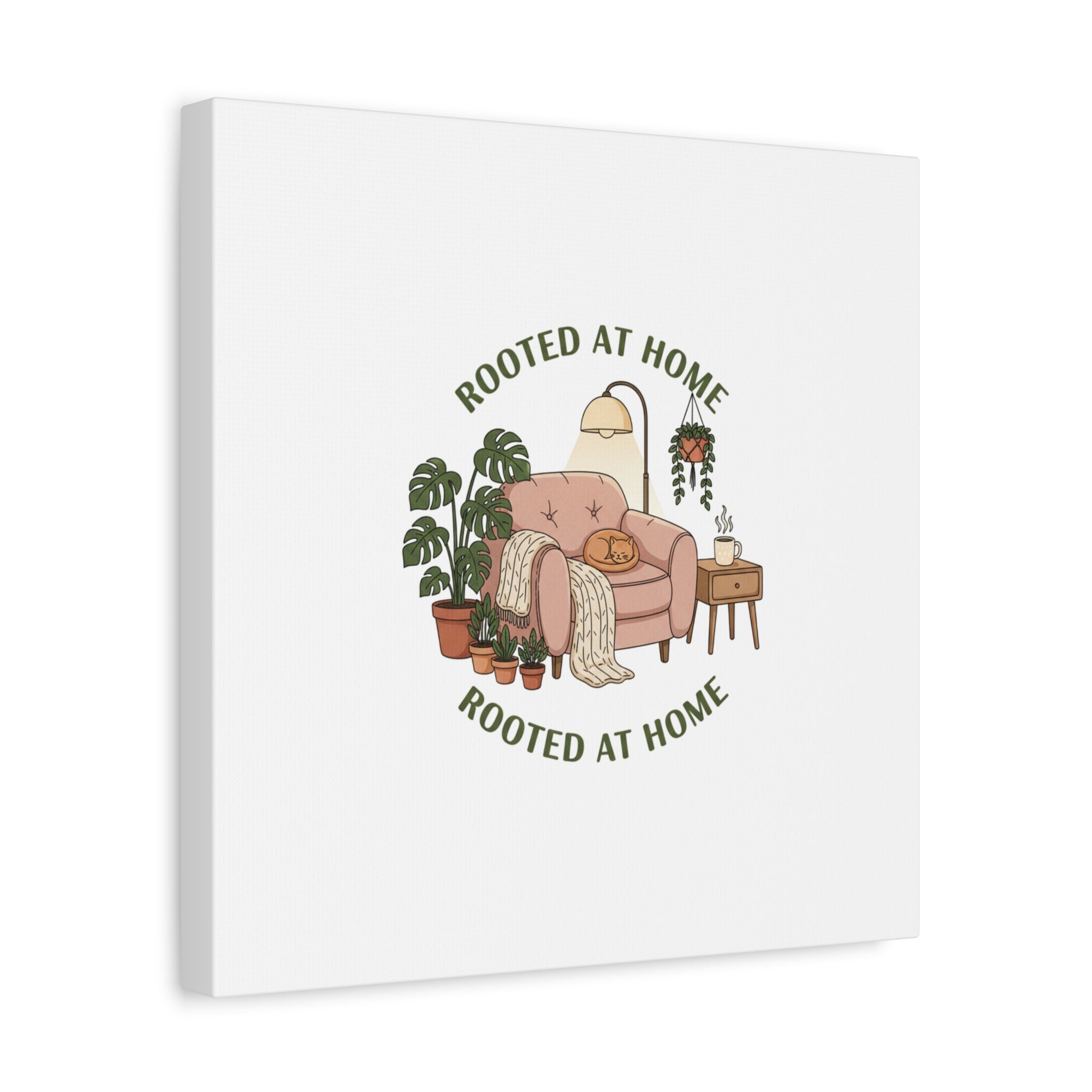 Rooted at Home Canvas | Homebody, Hygge Aesthetic Wall Art