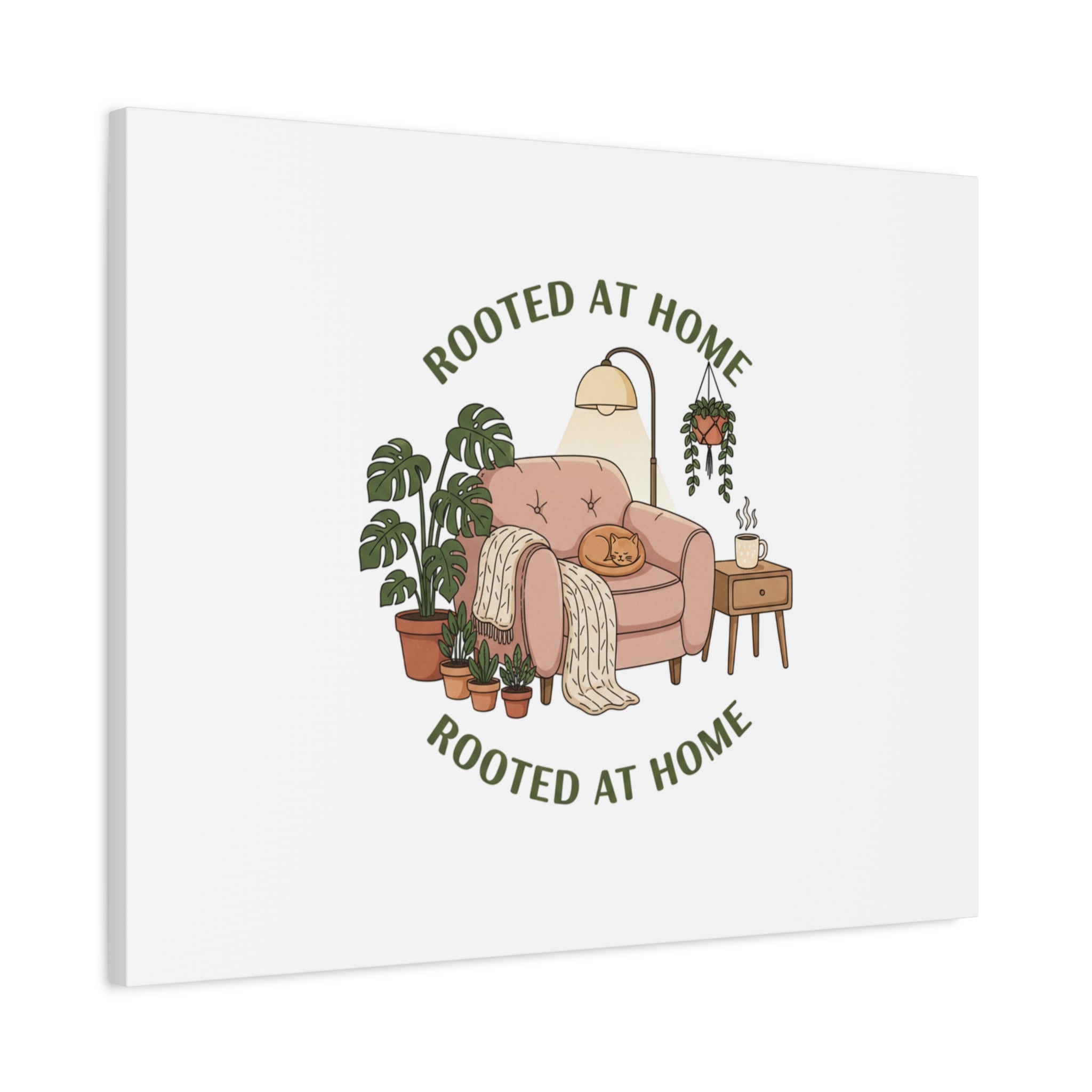 Rooted at Home Canvas | Homebody, Hygge Aesthetic Wall Art