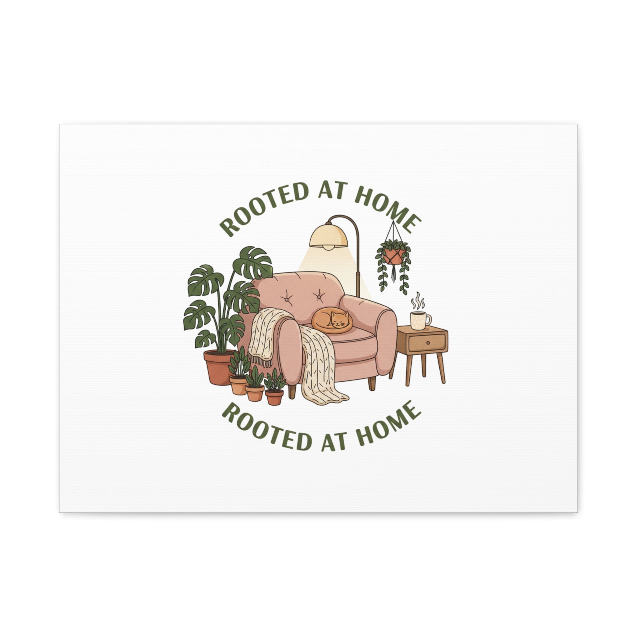 Rooted at Home Canvas | Homebody, Hygge Aesthetic Wall Art