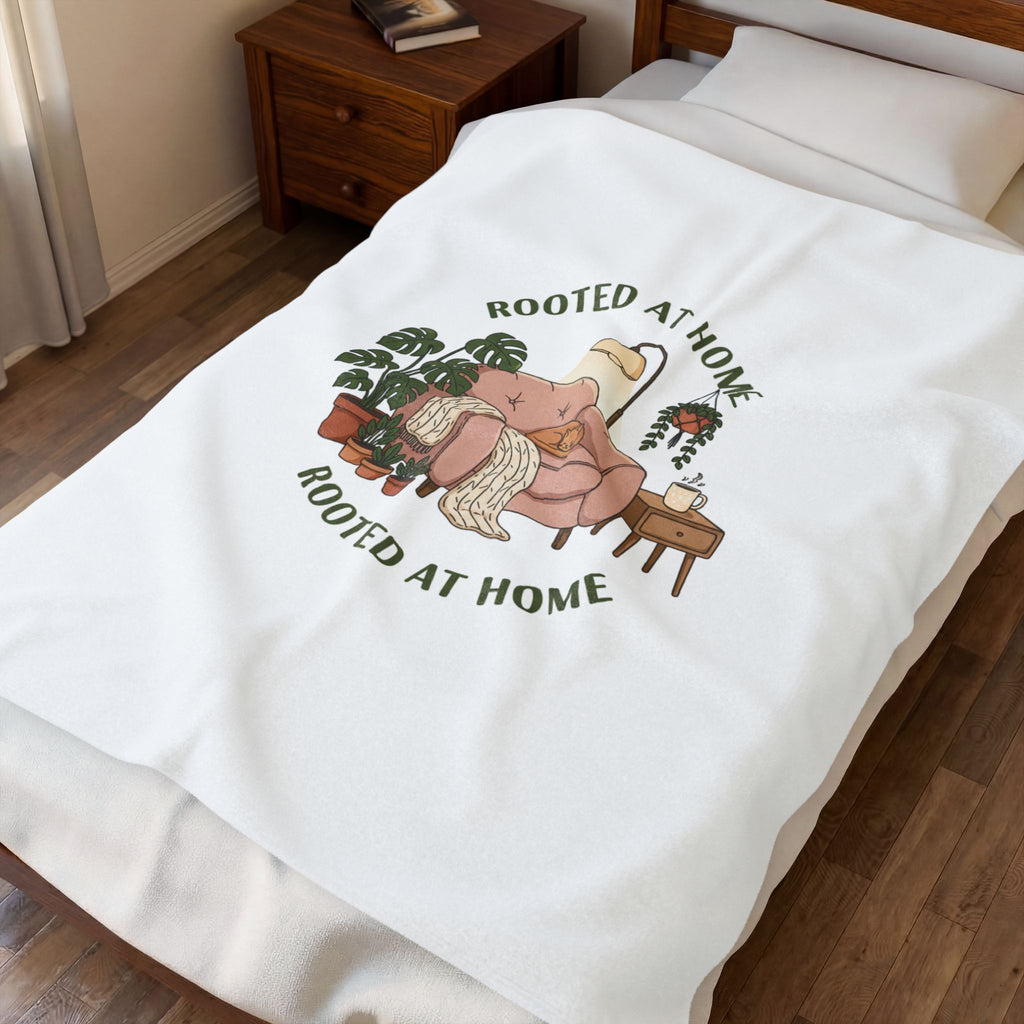 Rooted at Home Velveteen Plush Blanket | homebody, nesting hygge aesthetic