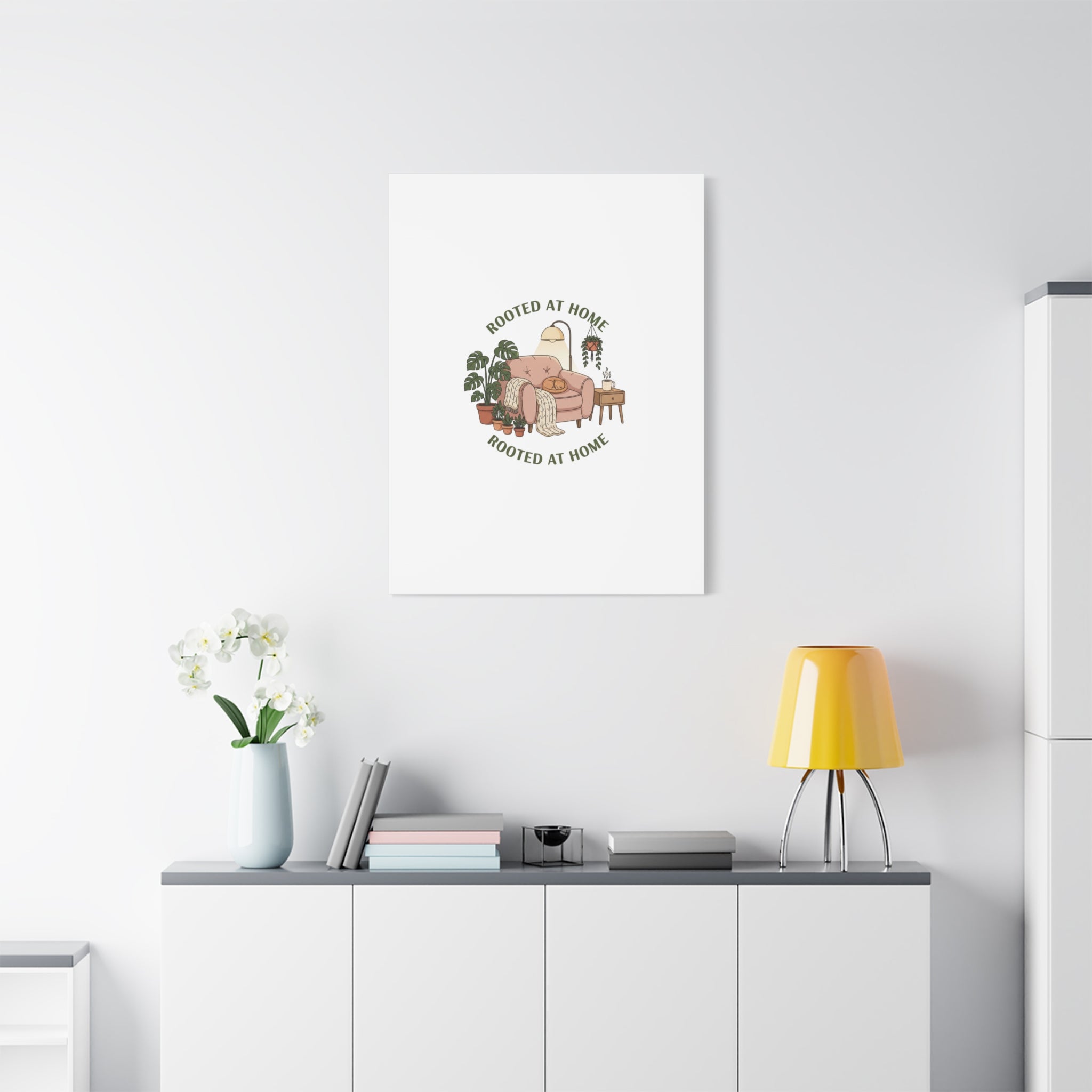 Rooted at Home Canvas | Homebody, Hygge Aesthetic Wall Art