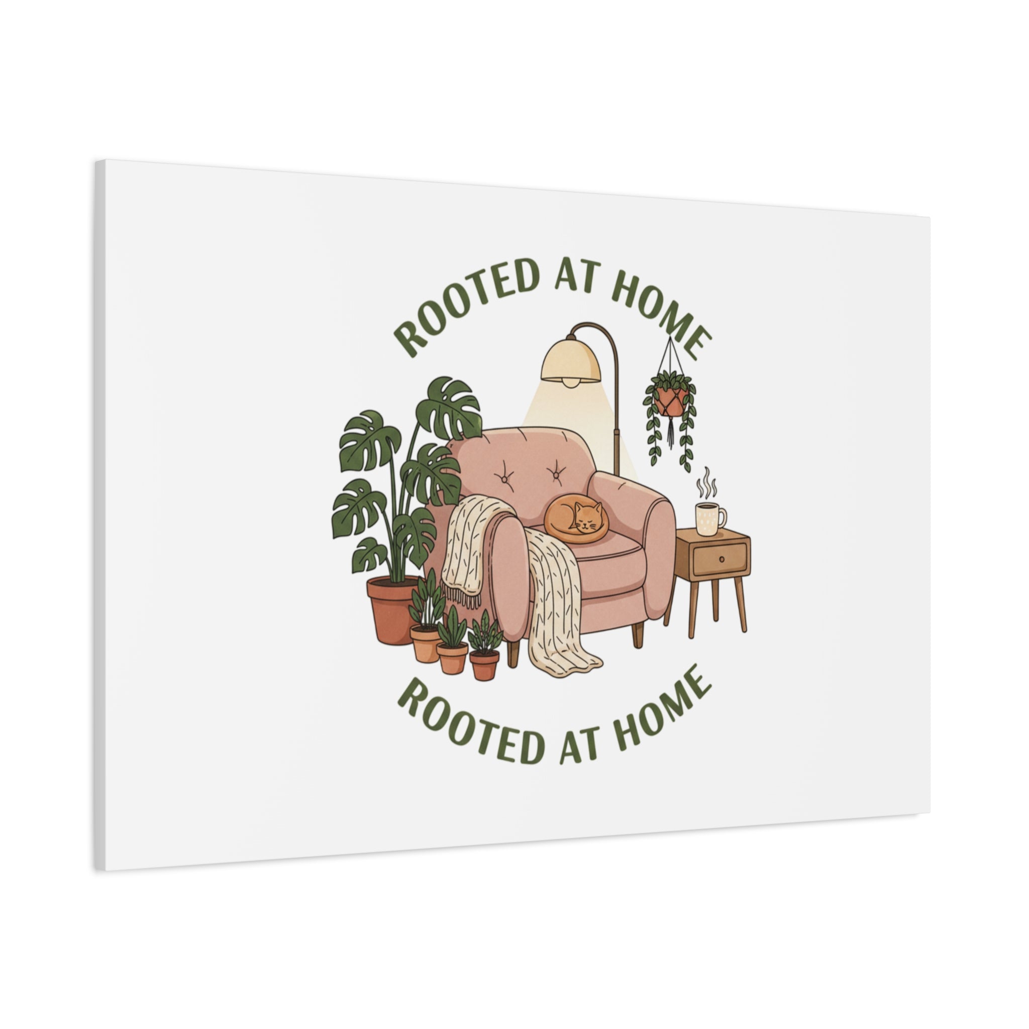 Rooted at Home Canvas | Homebody, Hygge Aesthetic Wall Art