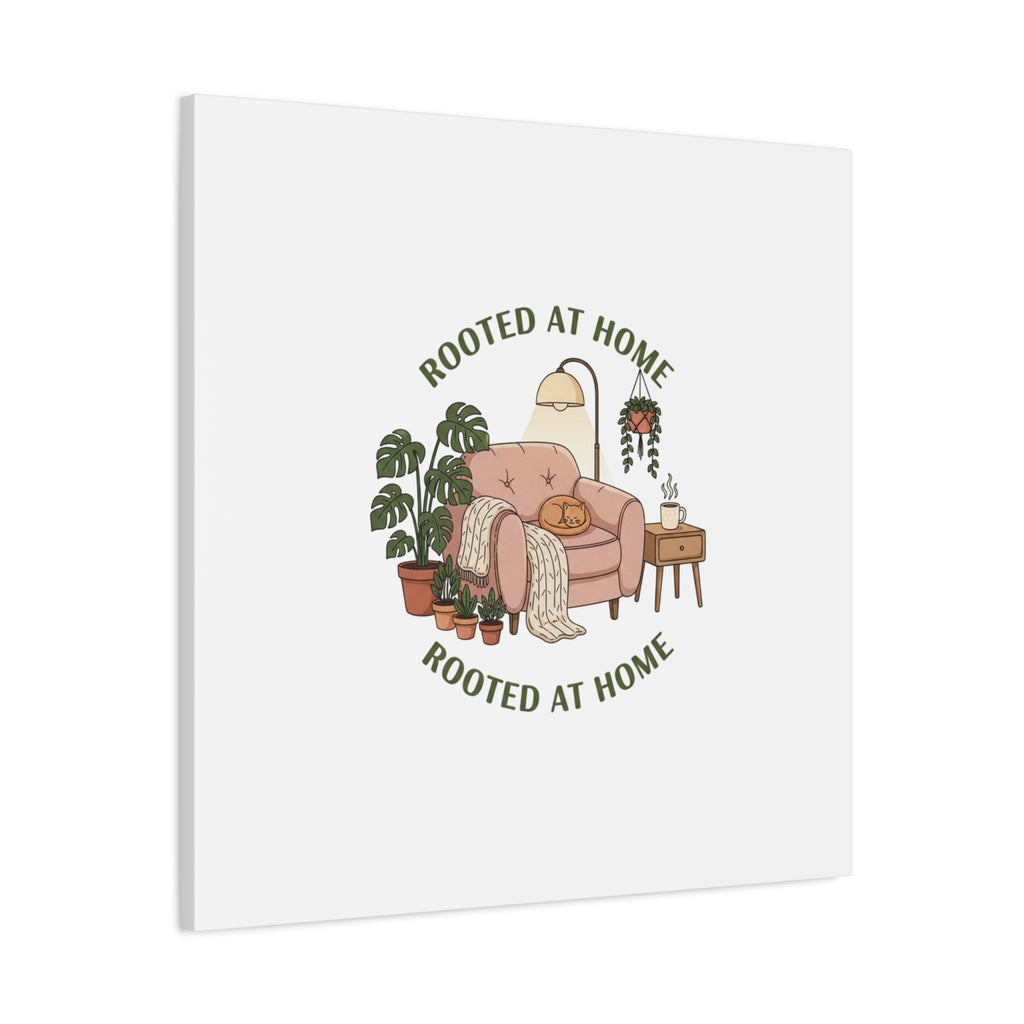 Rooted at Home Canvas | Homebody, Hygge Aesthetic Wall Art