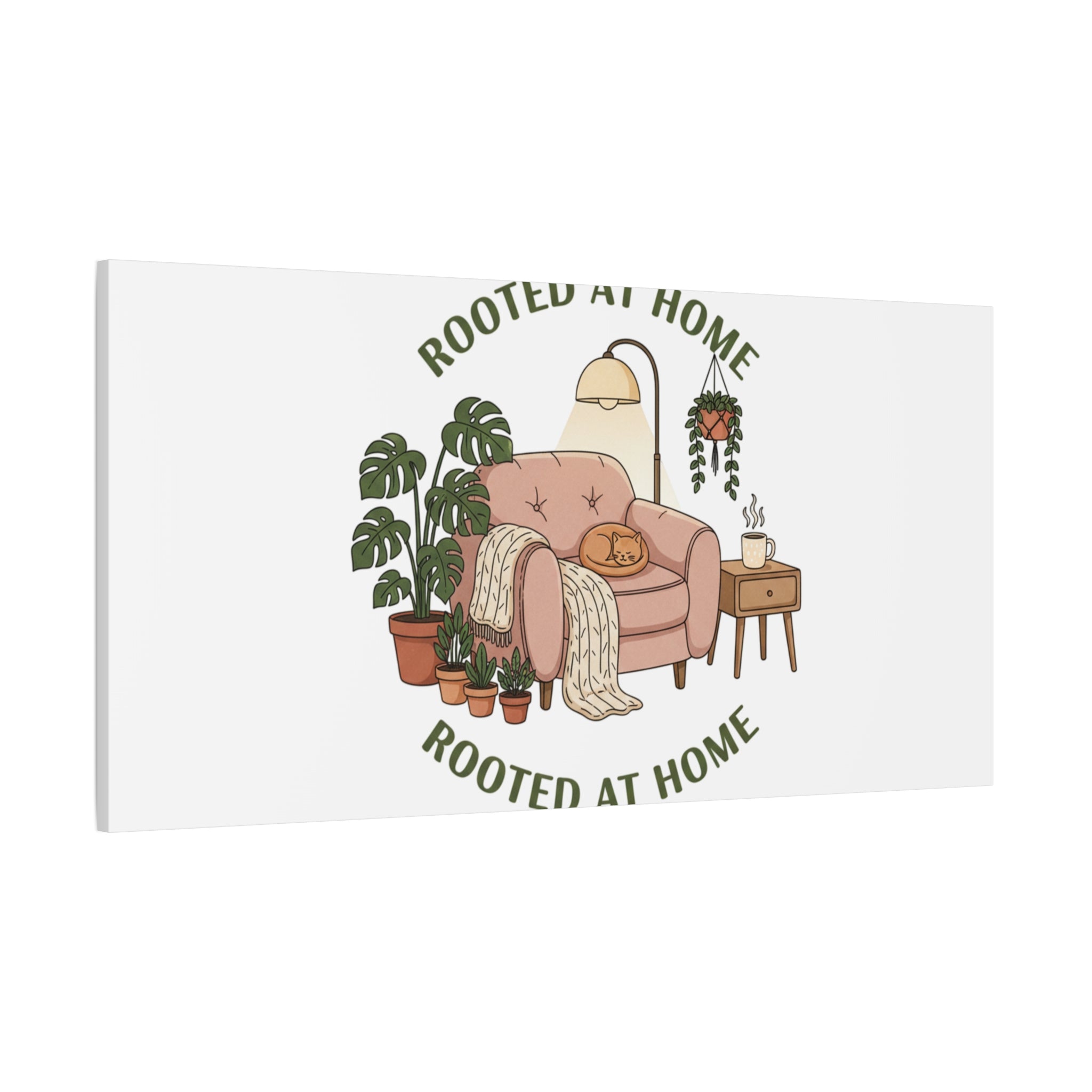 Rooted at Home Canvas | Homebody, Hygge Aesthetic Wall Art
