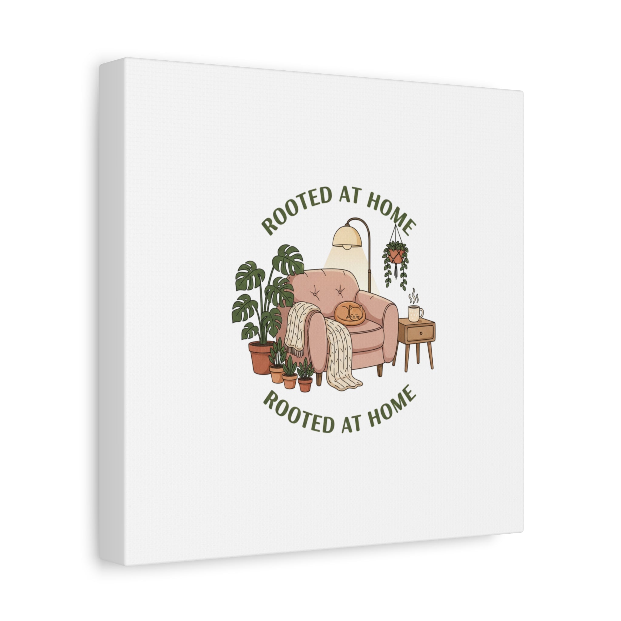 Rooted at Home Canvas | Homebody, Hygge Aesthetic Wall Art