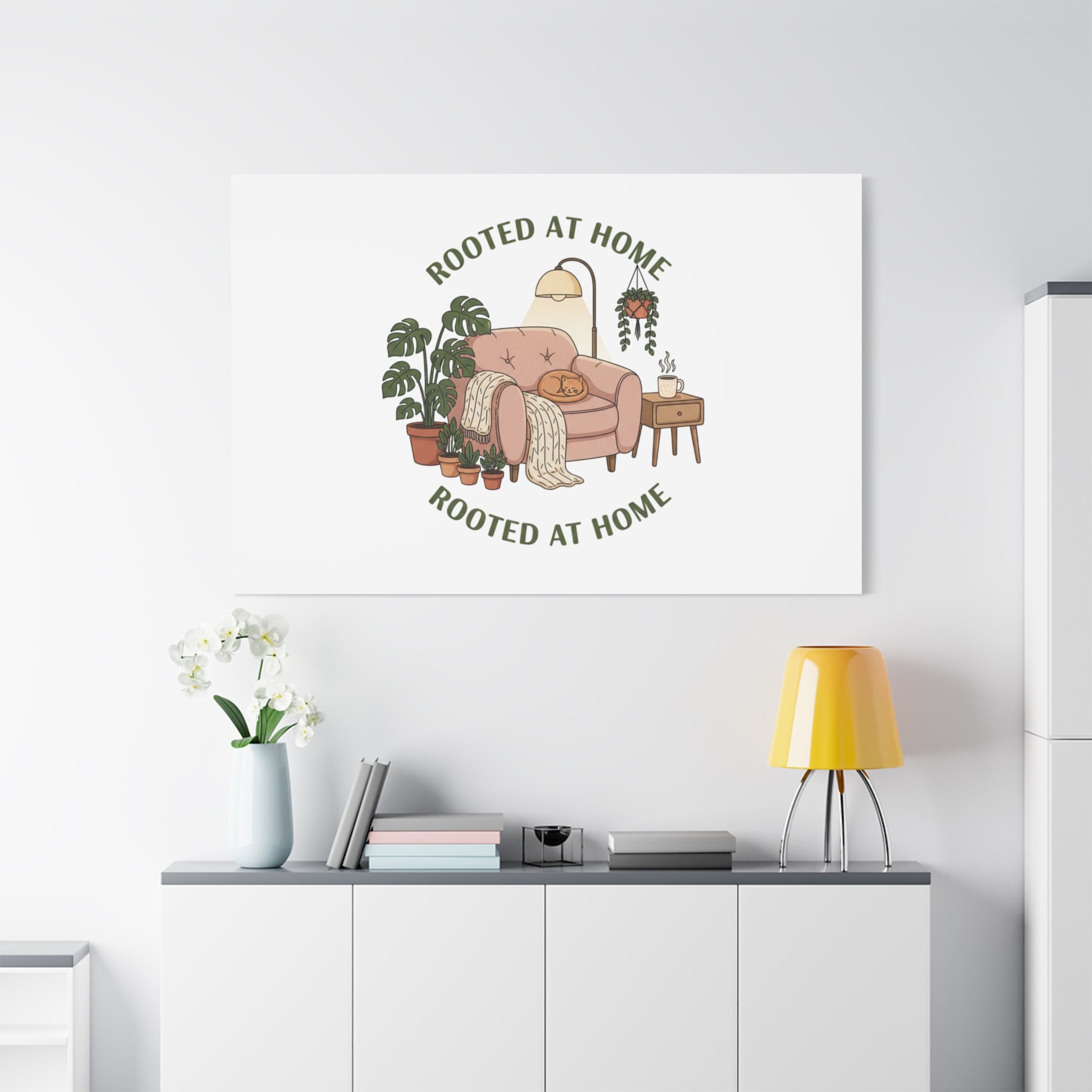 Rooted at Home Canvas | Homebody, Hygge Aesthetic Wall Art