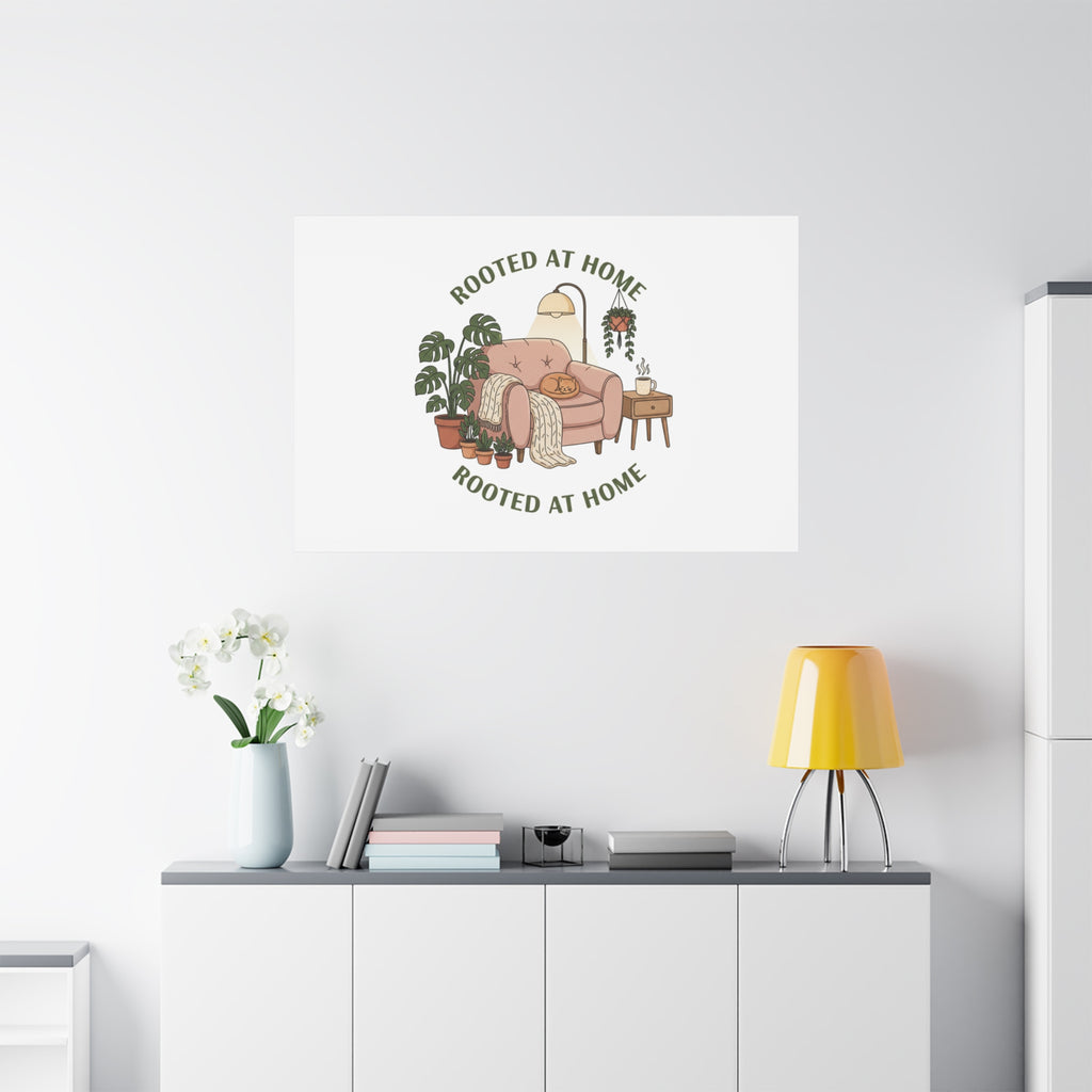 Rooted at Home Canvas | Homebody, Hygge Aesthetic Wall Art