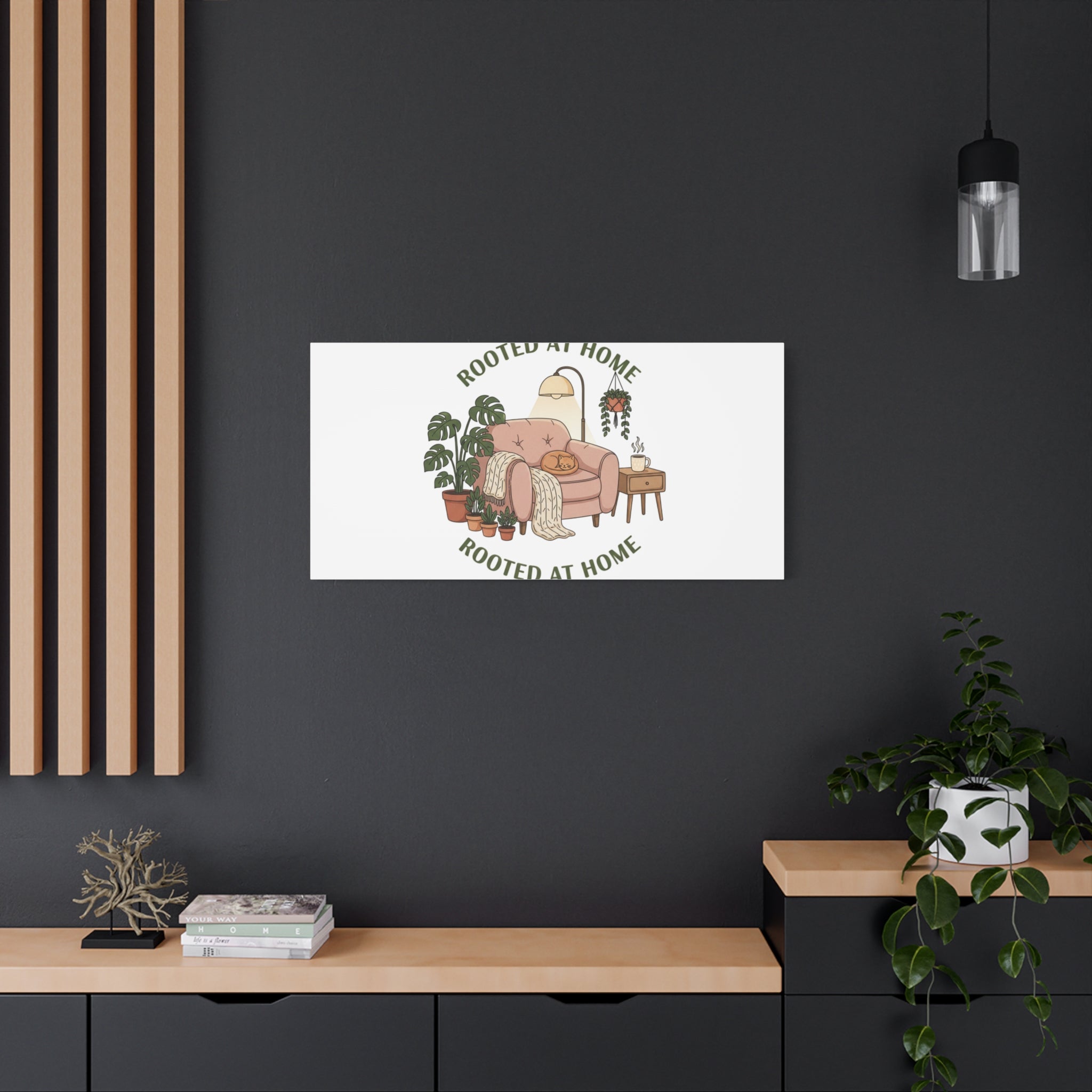 Rooted at Home Canvas | Homebody, Hygge Aesthetic Wall Art