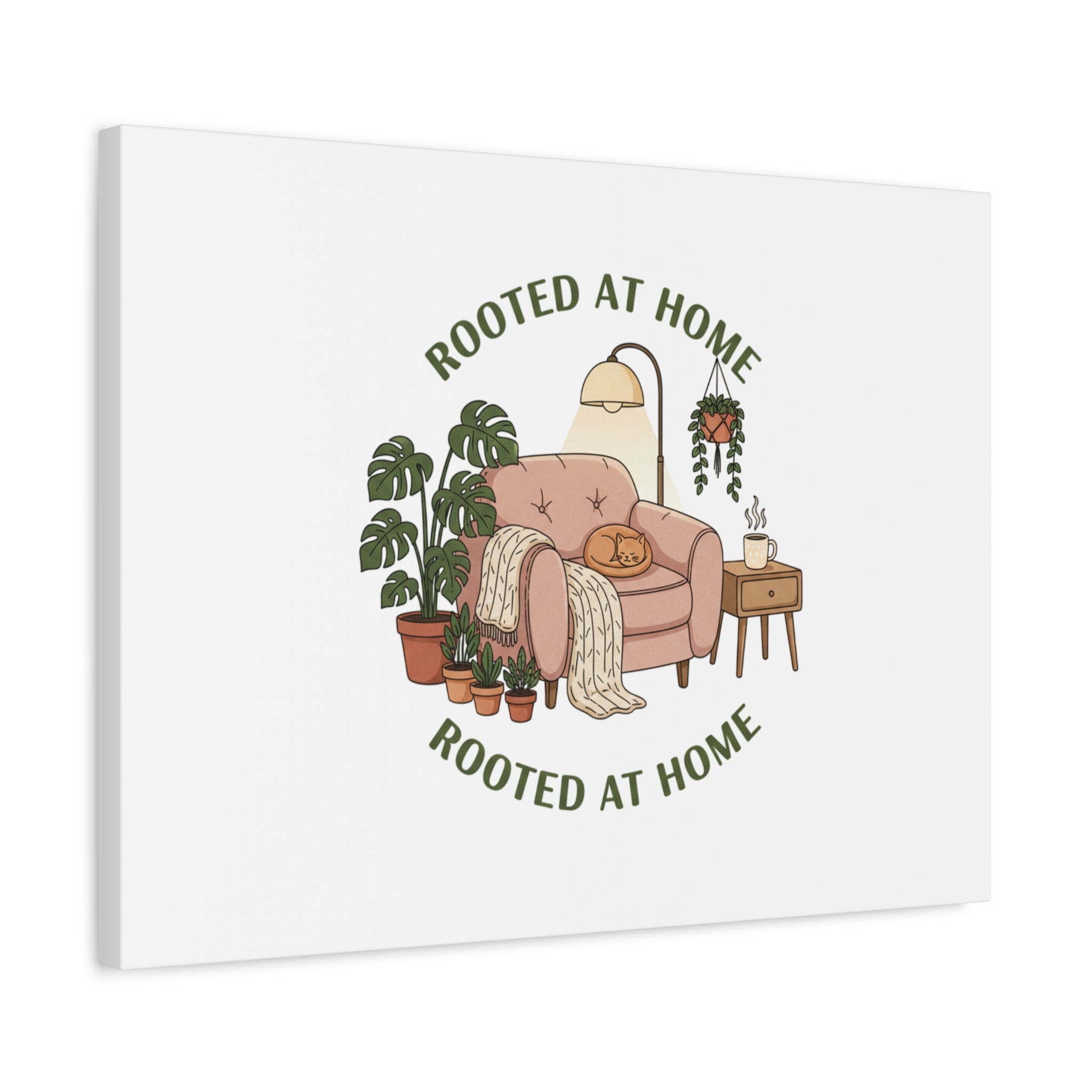 Rooted at Home Canvas | Homebody, Hygge Aesthetic Wall Art
