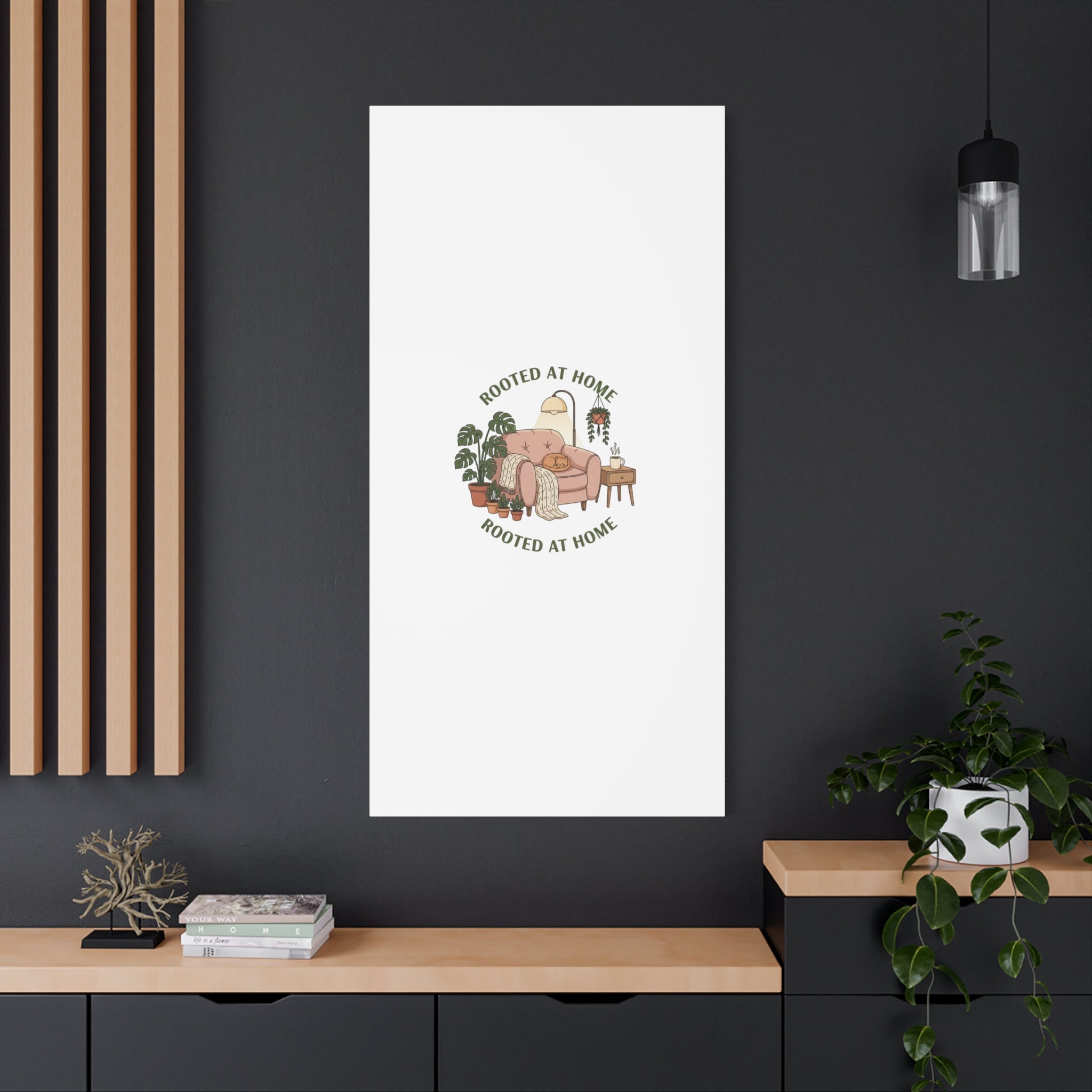 Rooted at Home Canvas | Homebody, Hygge Aesthetic Wall Art