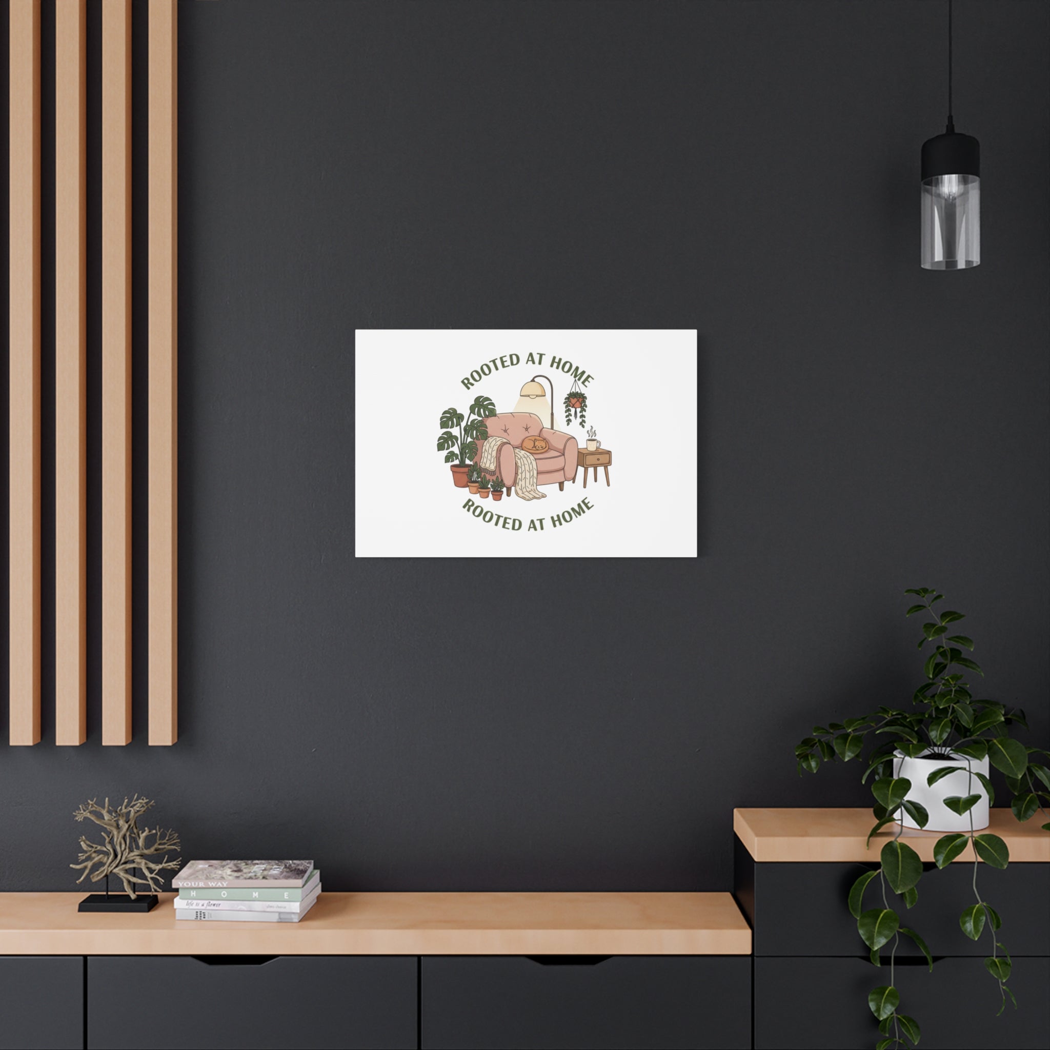Rooted at Home Canvas | Homebody, Hygge Aesthetic Wall Art