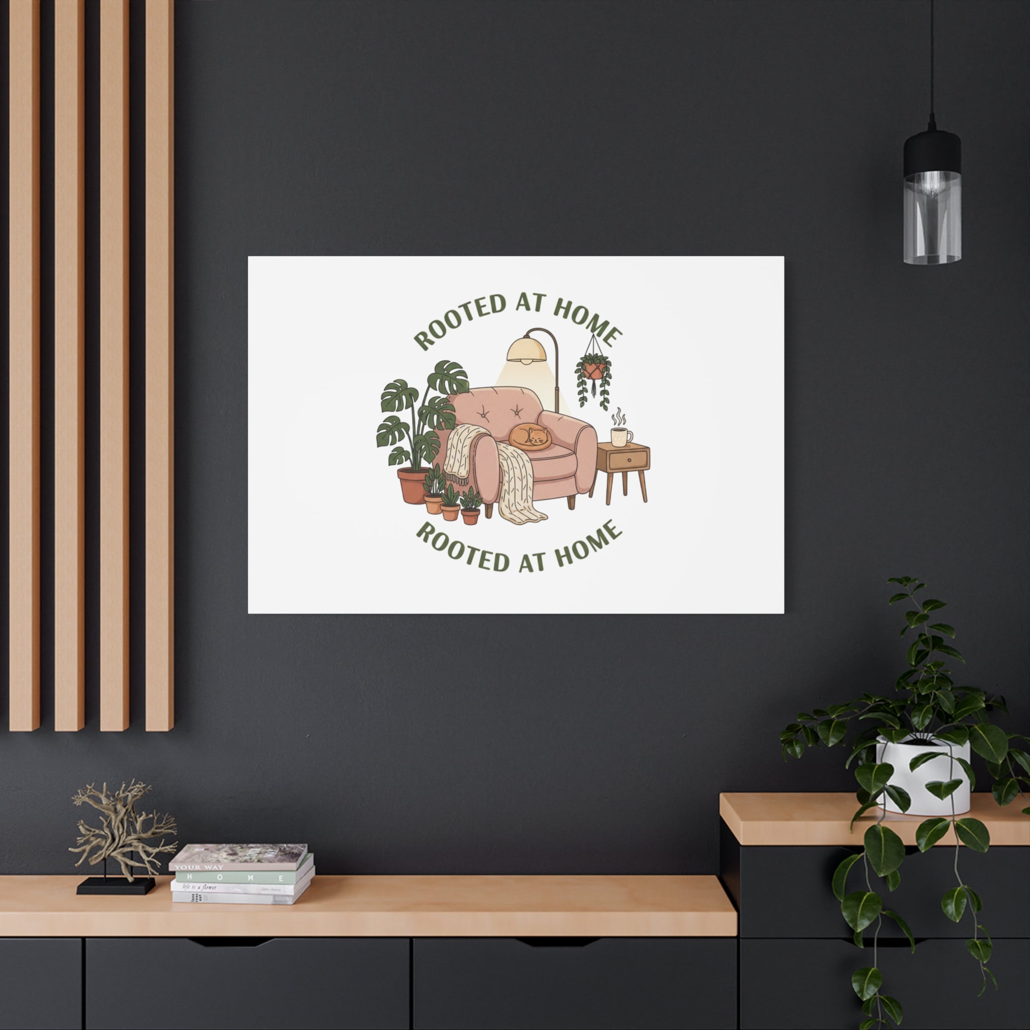 Rooted at Home Canvas | Homebody, Hygge Aesthetic Wall Art