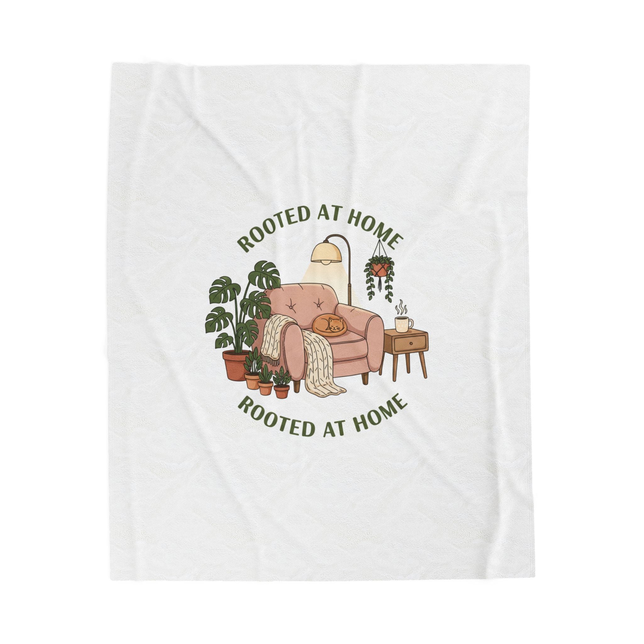 Rooted at Home Velveteen Plush Blanket | homebody, nesting hygge aesthetic