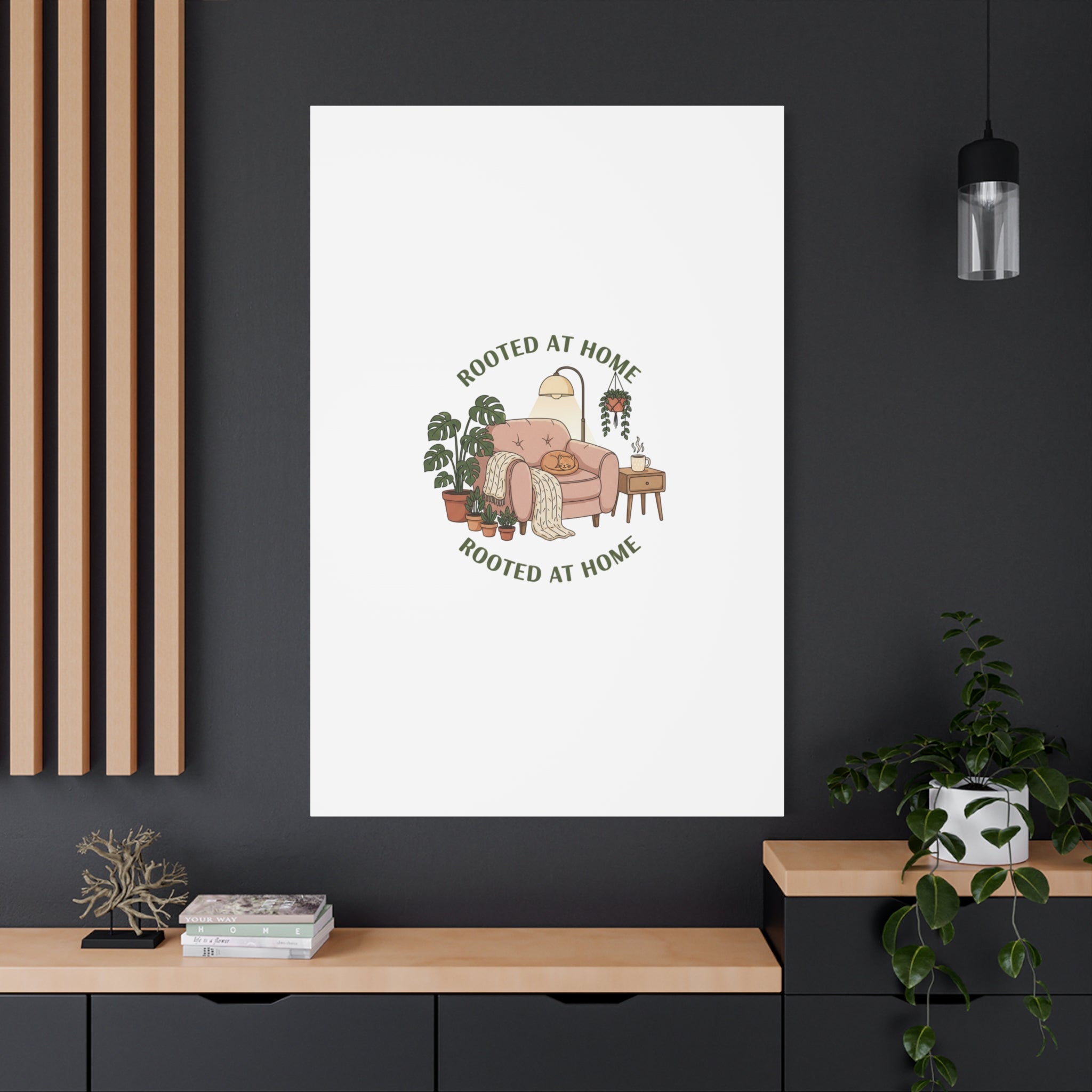 Rooted at Home Canvas | Homebody, Hygge Aesthetic Wall Art