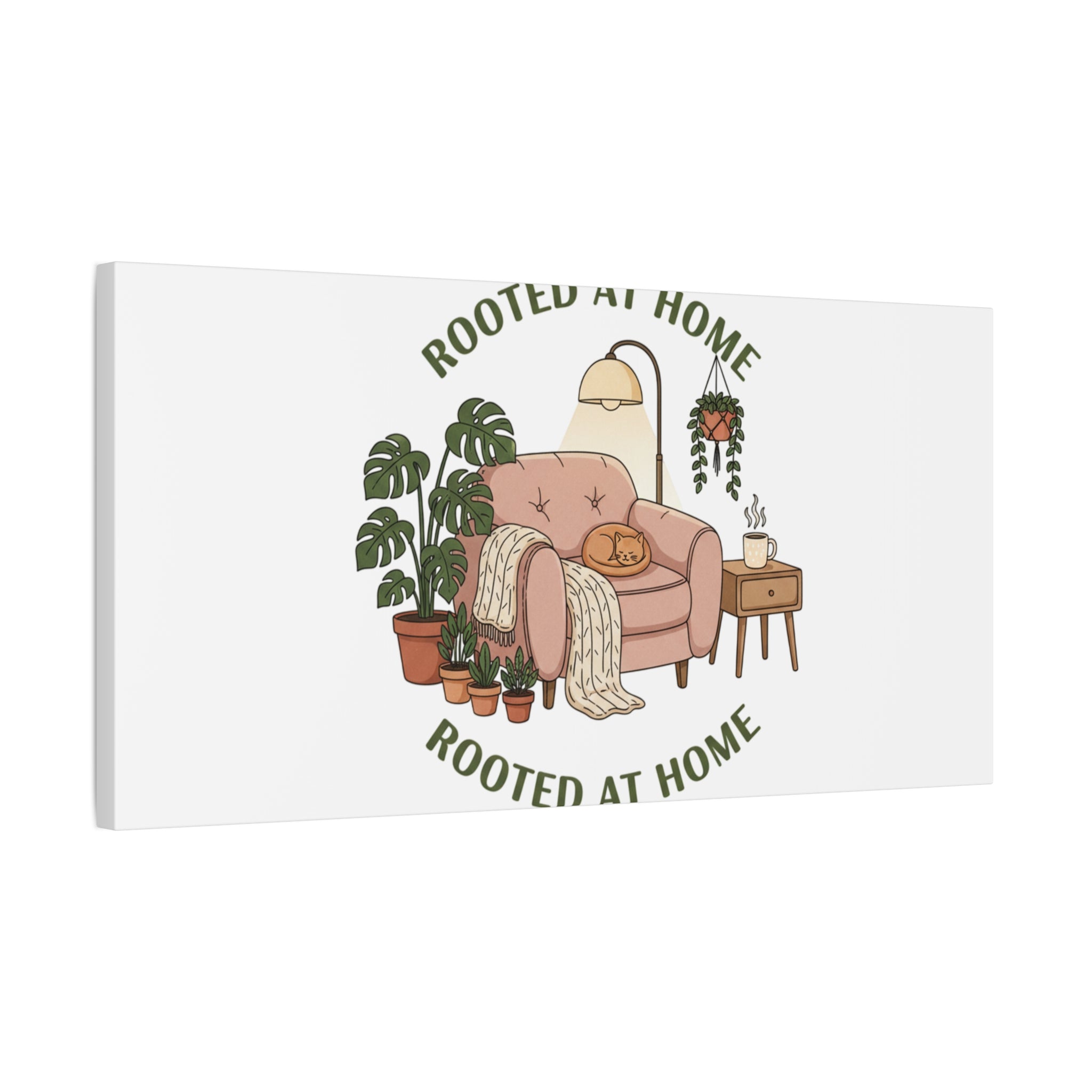 Rooted at Home Canvas | Homebody, Hygge Aesthetic Wall Art